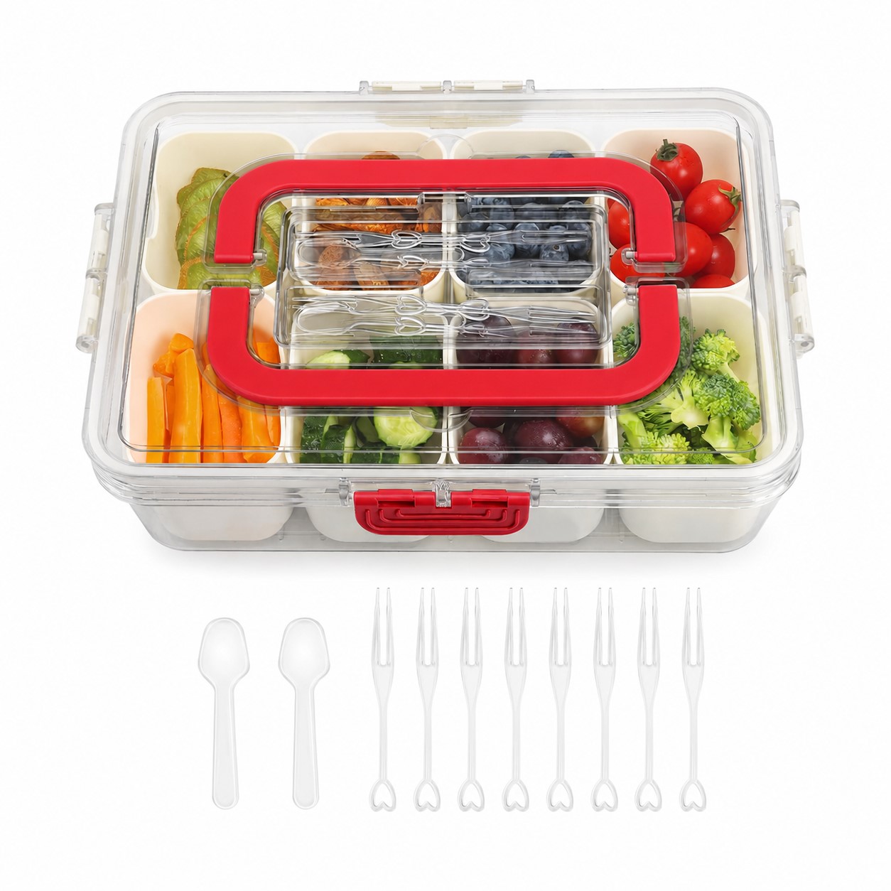 Handled Plastic Snack Serving Box — view 14