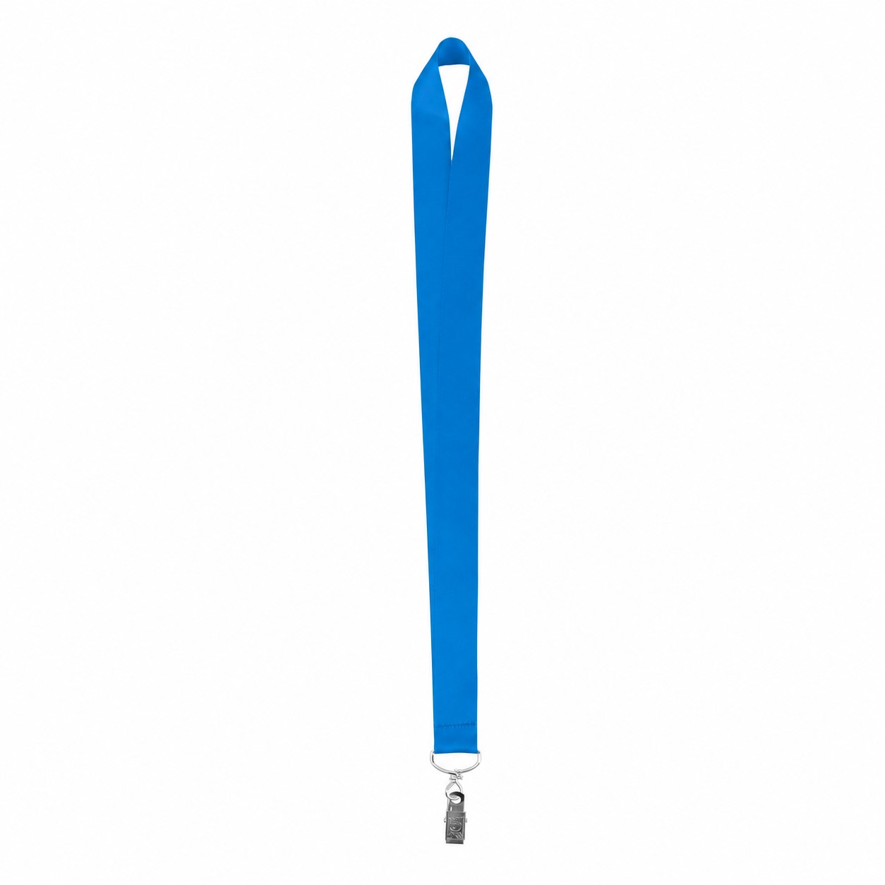 Wide Polyester Neck Lanyard — Process Blue
