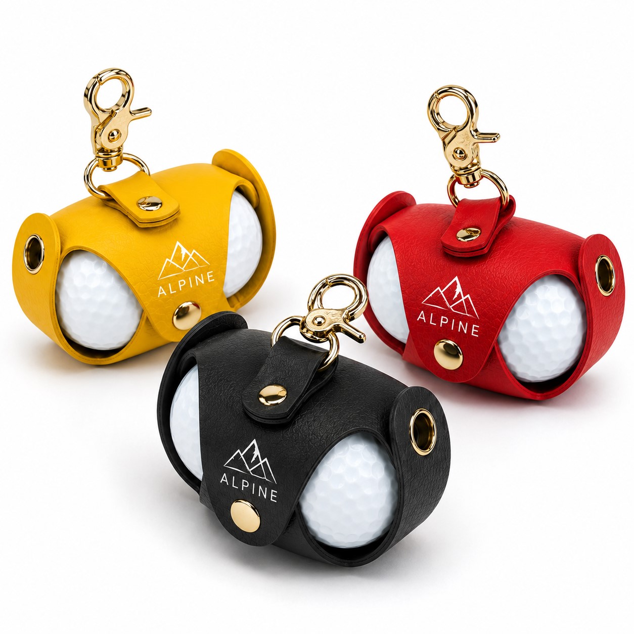 Snap Closure PU Golf Ball Pouch