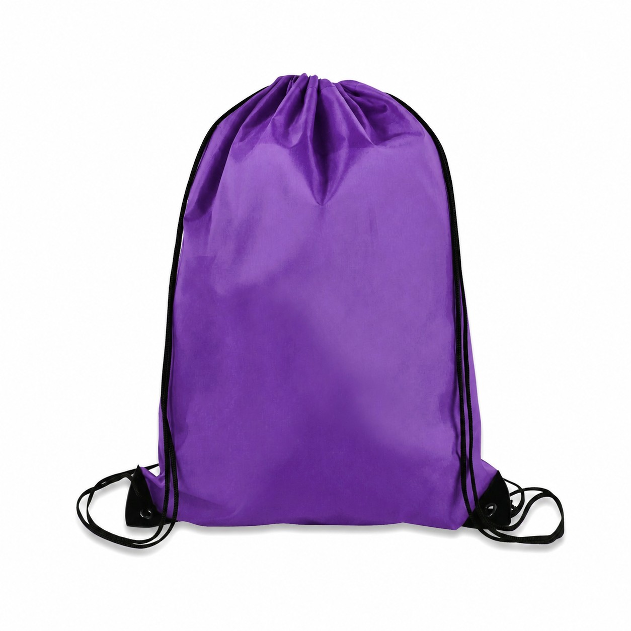 Reinforcement Trim Drawstring Bag — Purple