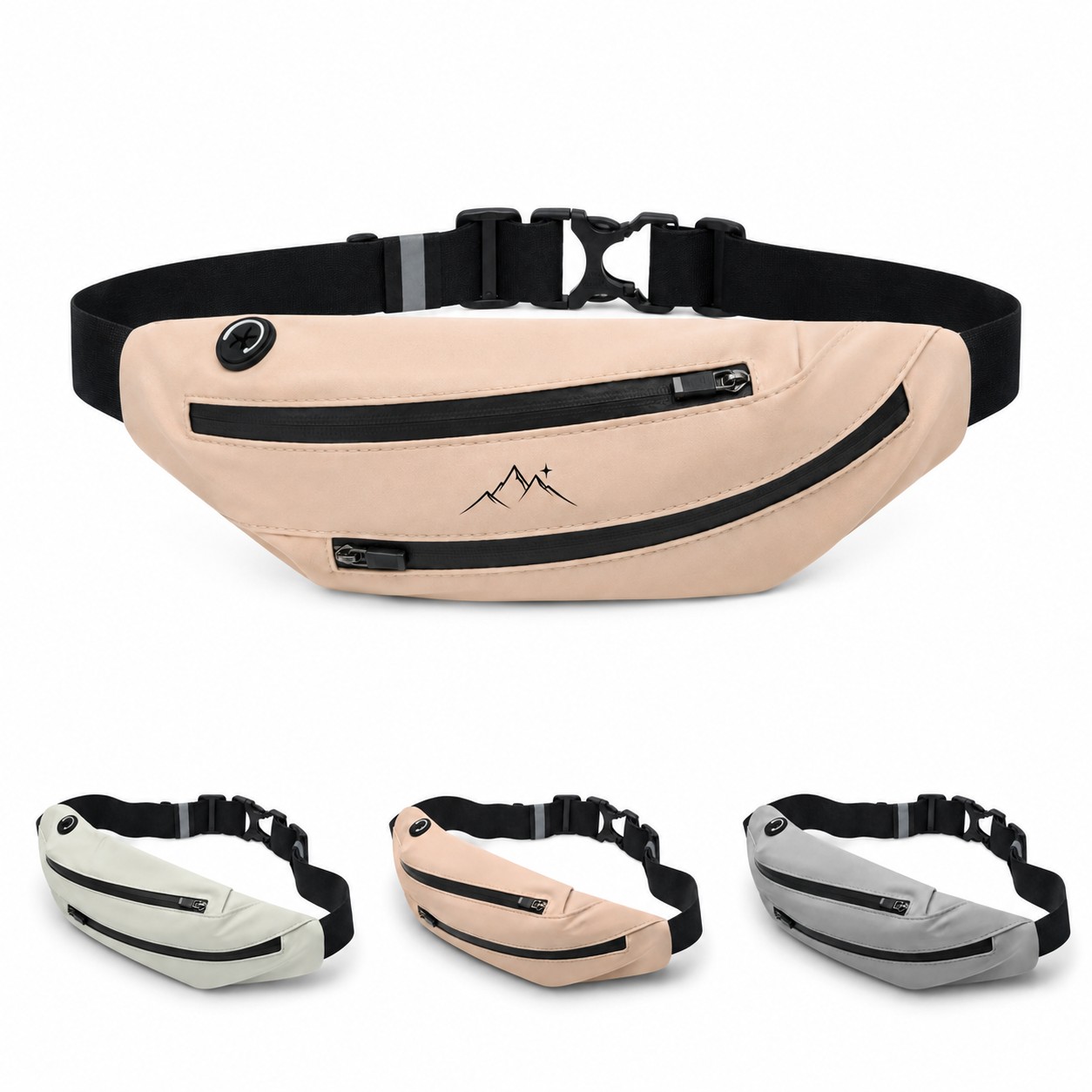 Waterproof Dual Zip Nylon Fanny Pack — view 1