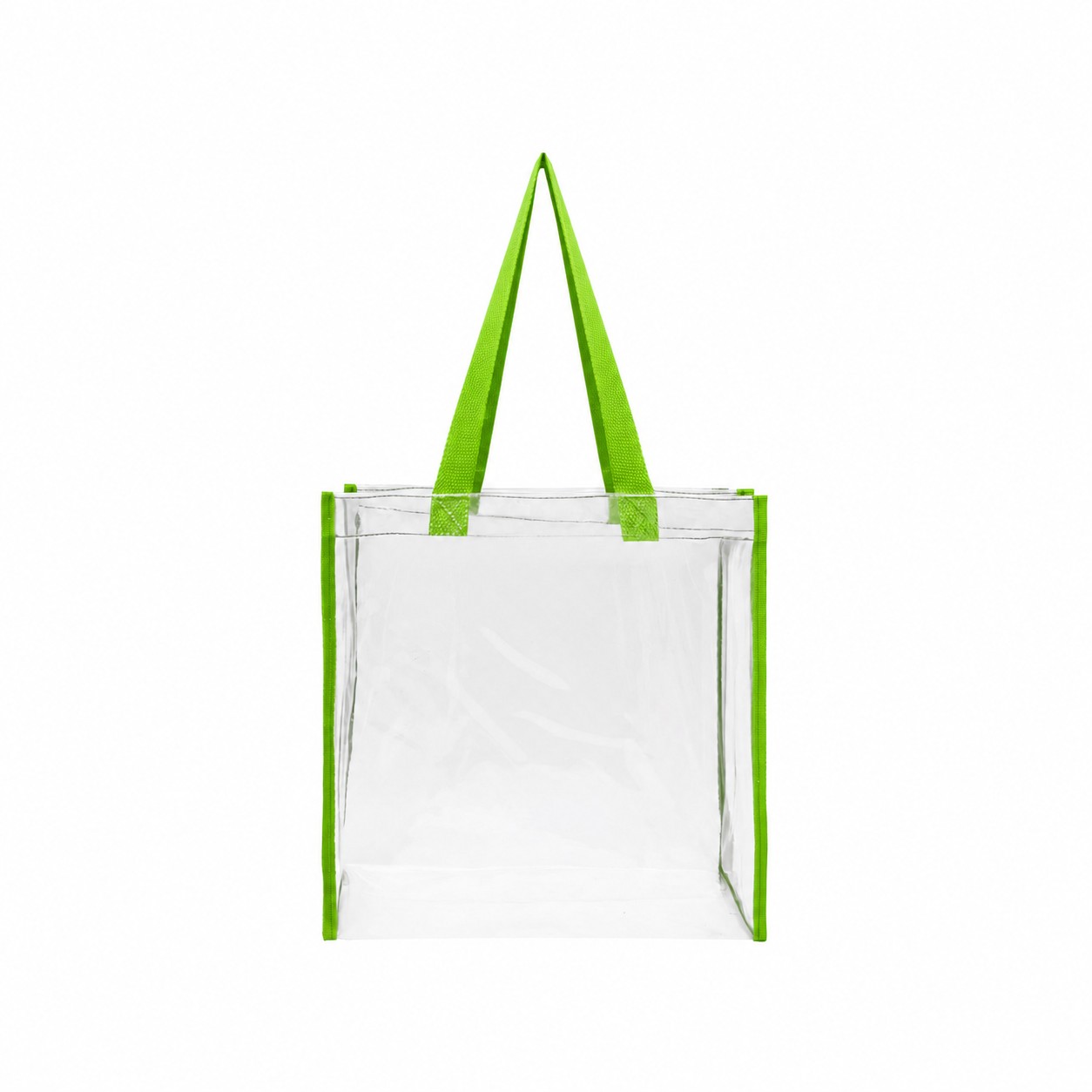 PVC Carry Handles Tote Bag — Lime Green