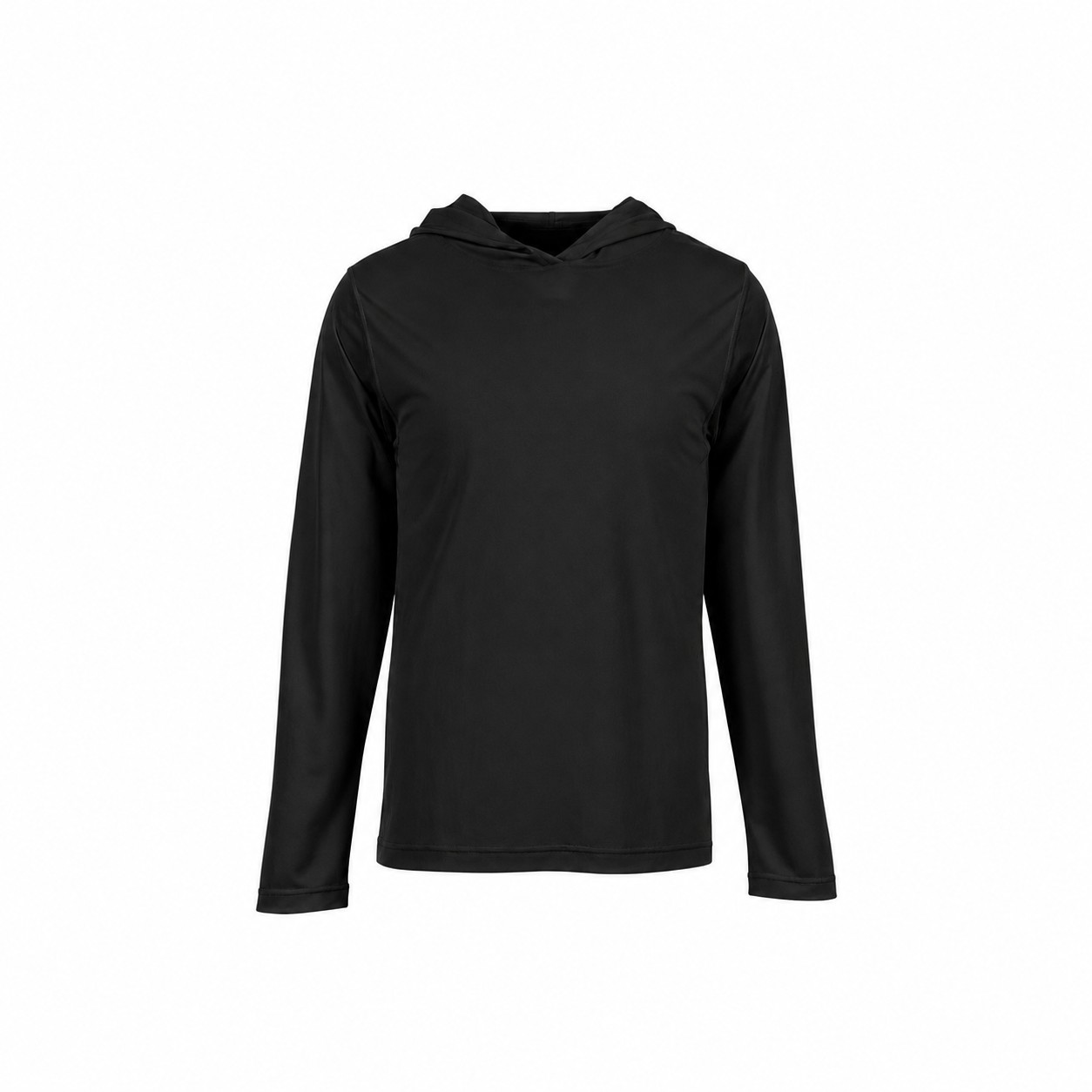 Polyester Long Sleeve Hooded Training Shirt — Black