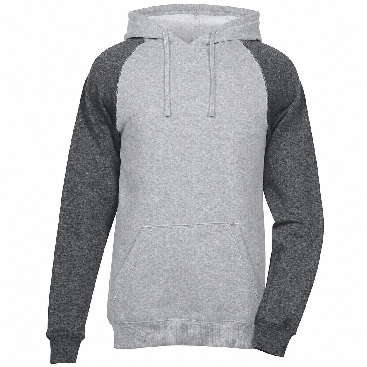 Polyester Contrast Raglan Hooded Long Sleeve Shirt — view 2