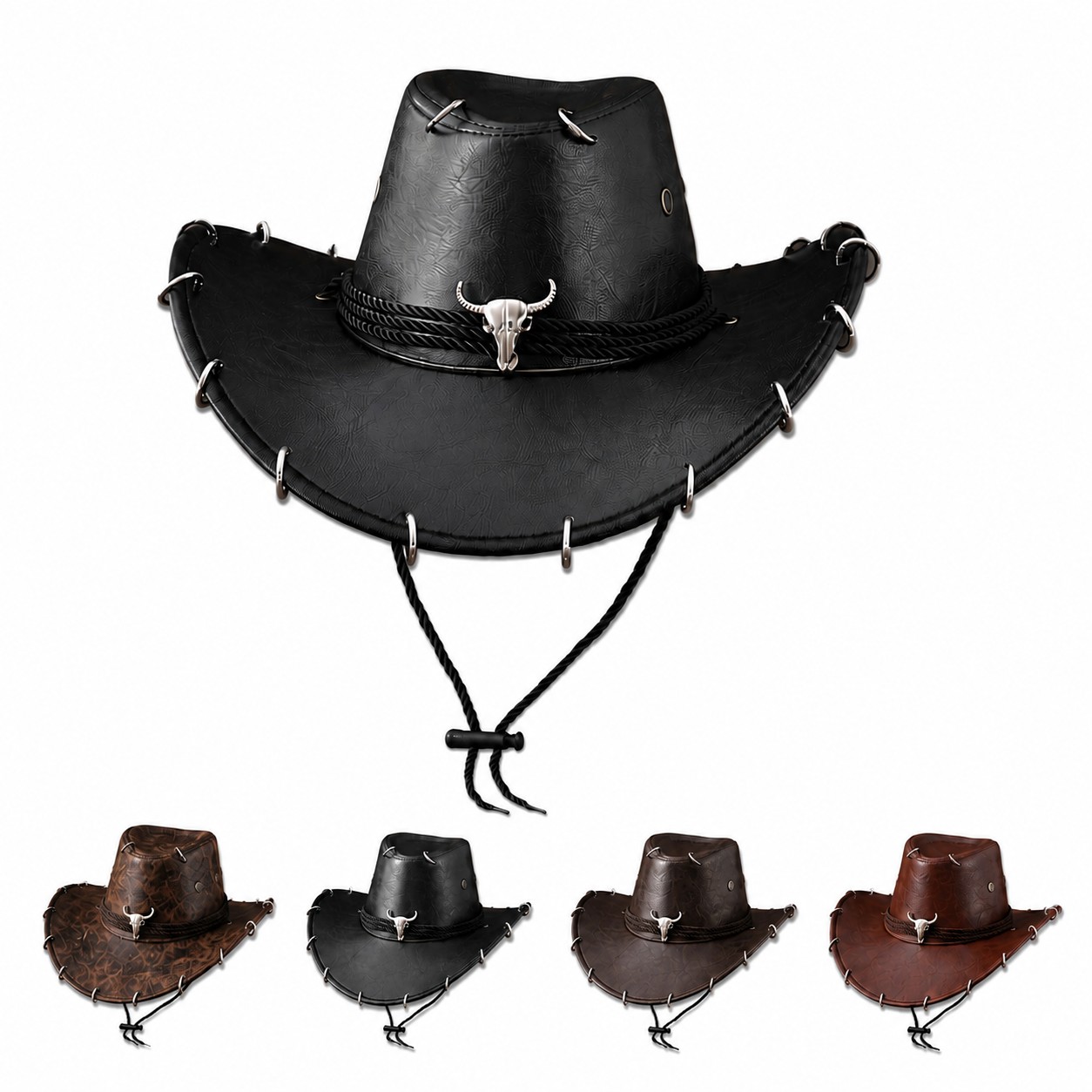 PU Crackle Western Cowboy Hat