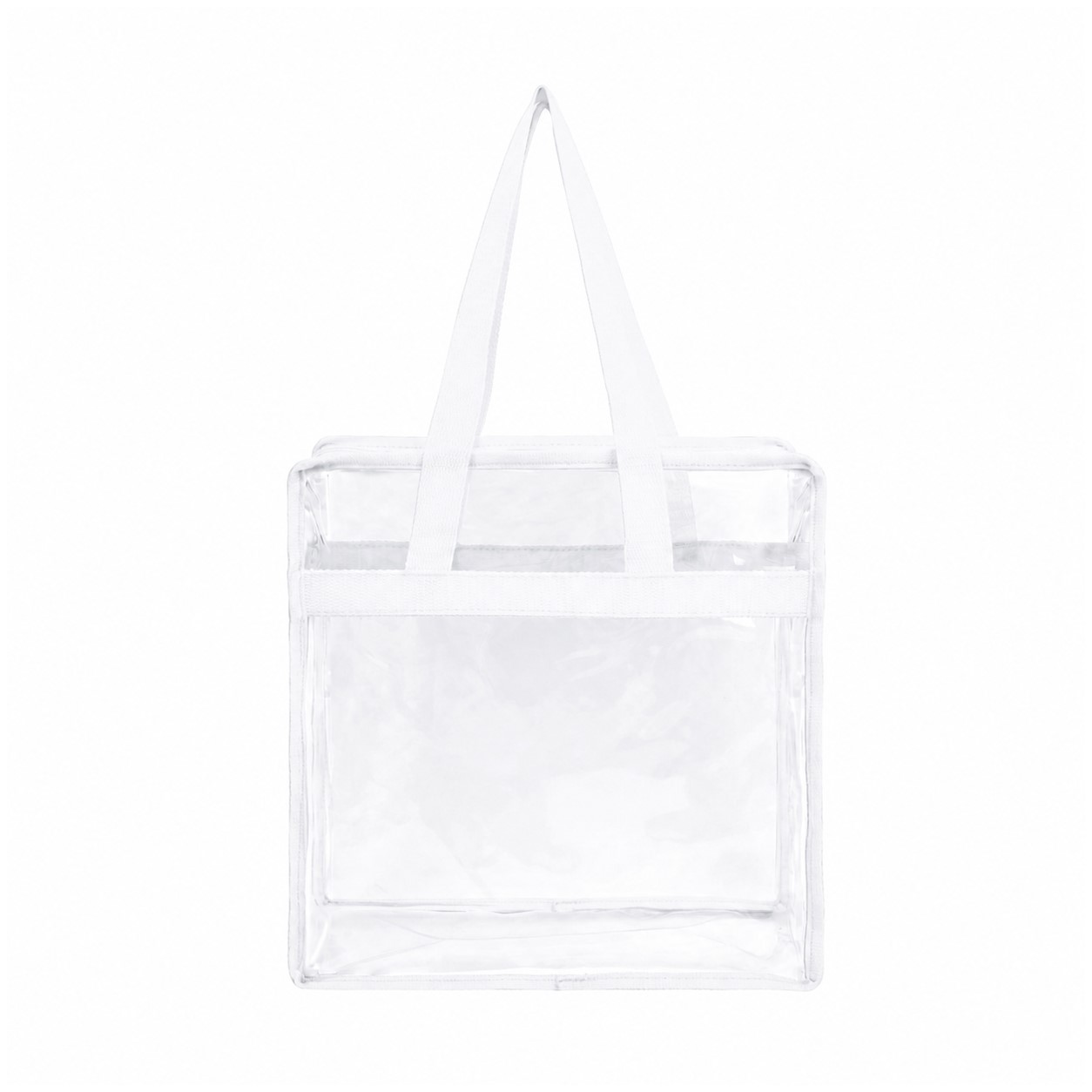 Stadium Clear Zipper Tote Bag — White