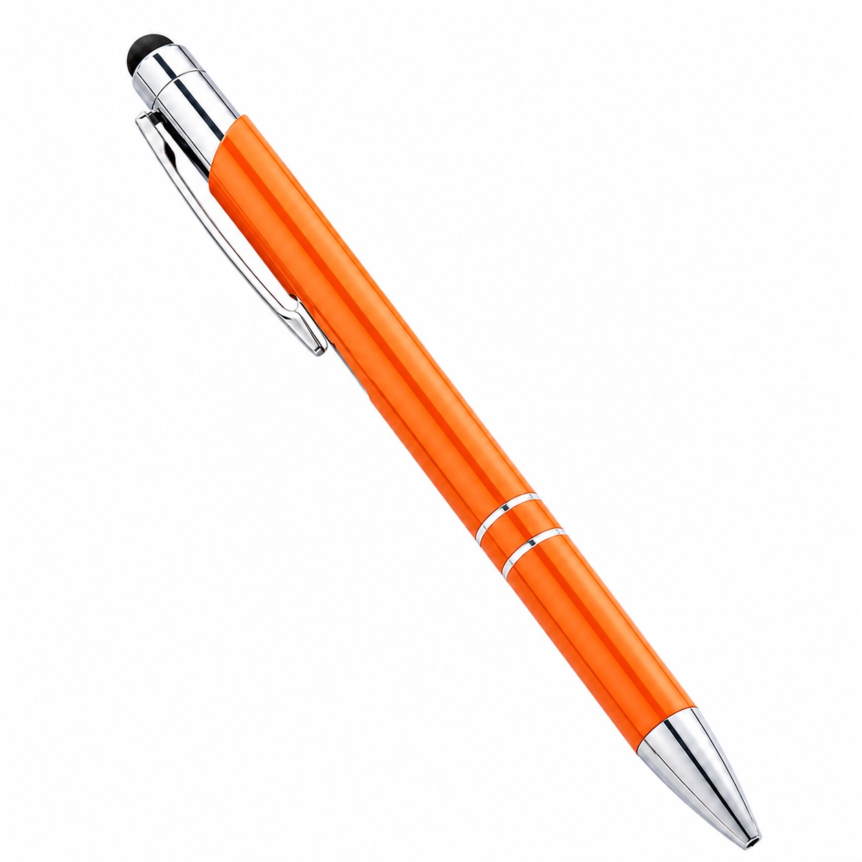 Retractable Stylus Ballpoint Pen — Orange