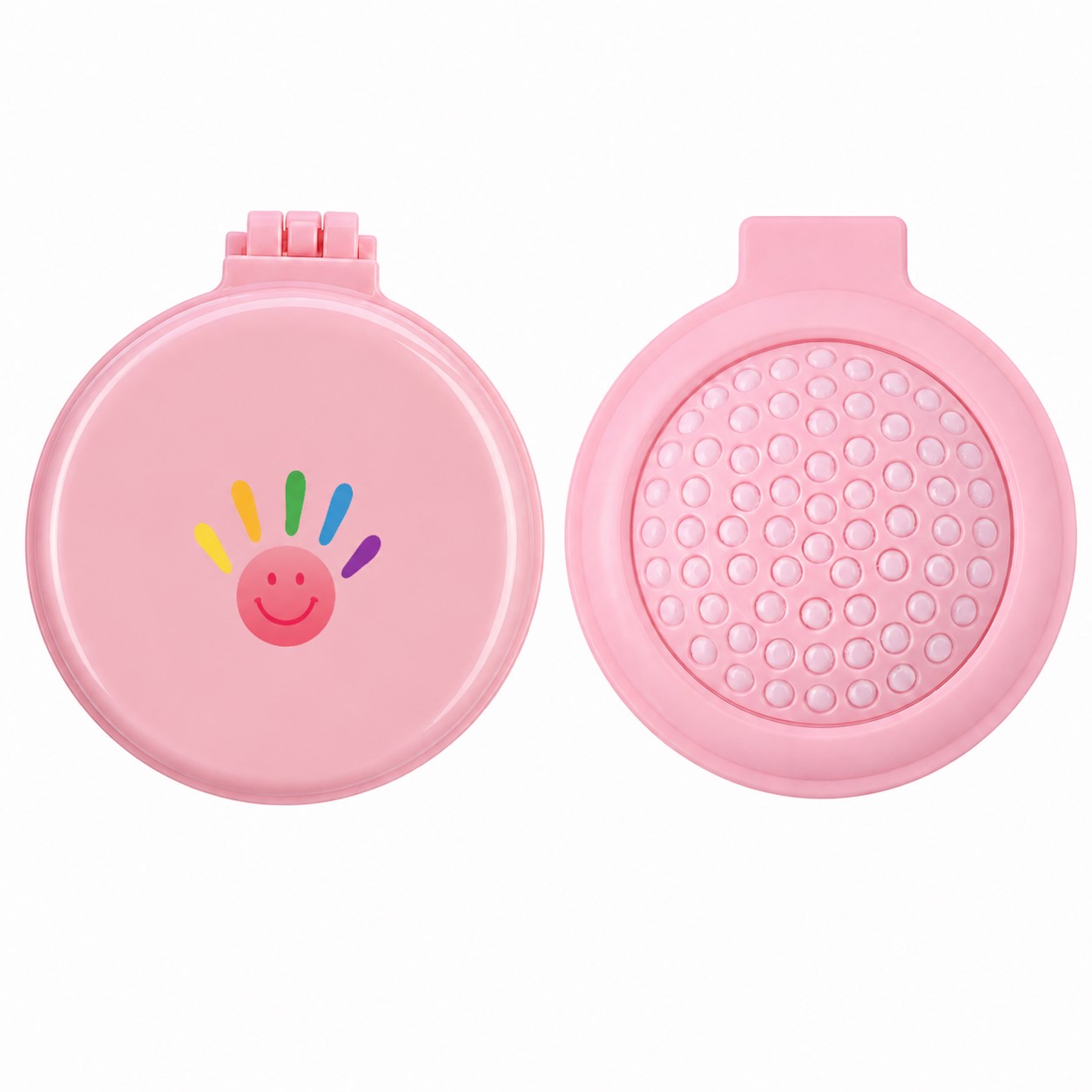 Round ABS Folding Hair Brush With Mirror