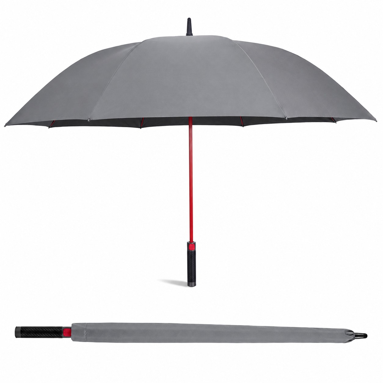 60" Auto Open Golf Umbrella — Gray