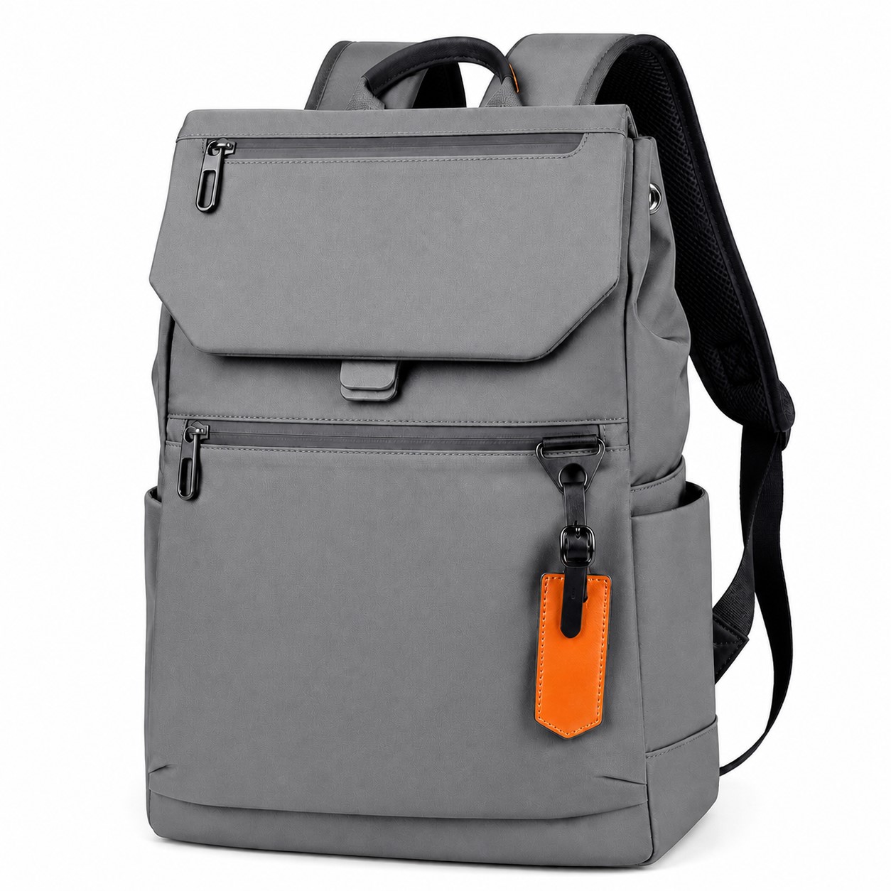 Canvas Laptop Backpack With Padded Compartment — Gray