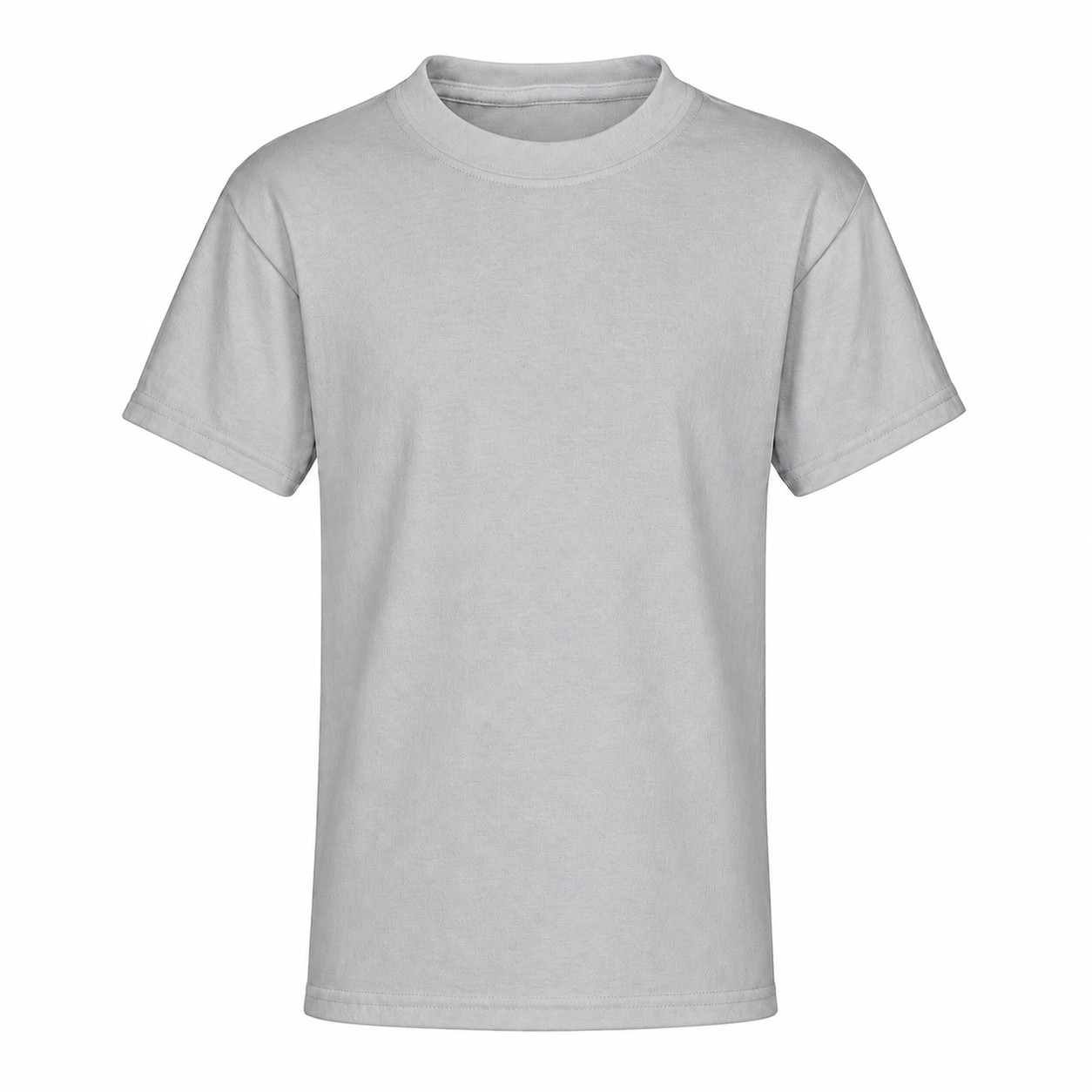 Youth Cotton Crewneck T-Shirt — Silver