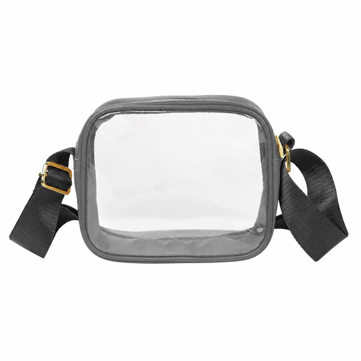 PVC Zippered Storage Crossbody Sling Bag — Gray