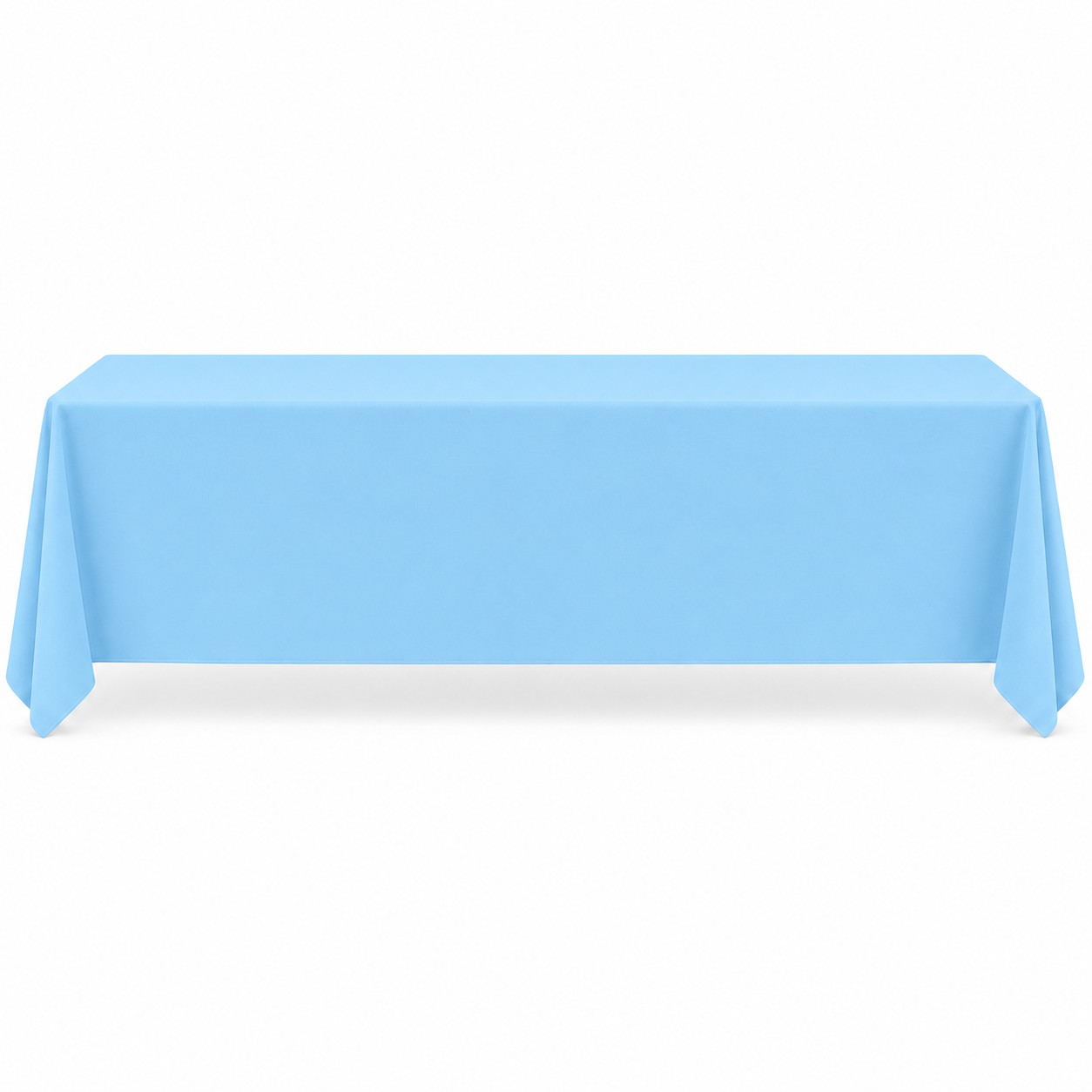 Large Skirted Rectangle Tablecloth — Sky Blue