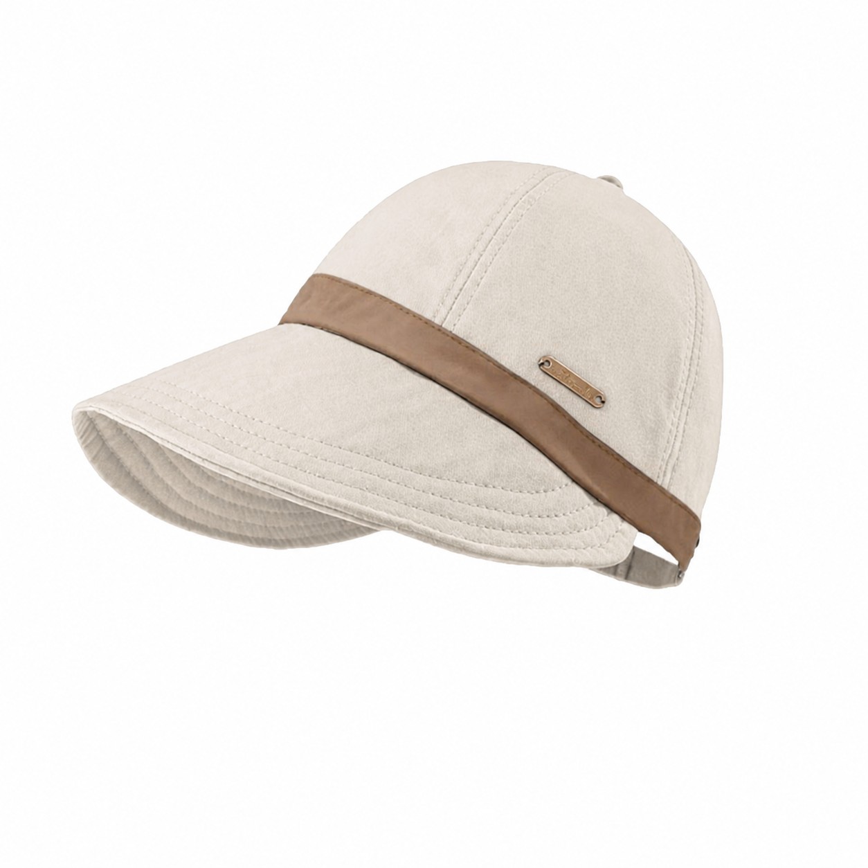 Polyester Contrast Band Baseball Cap — Off White