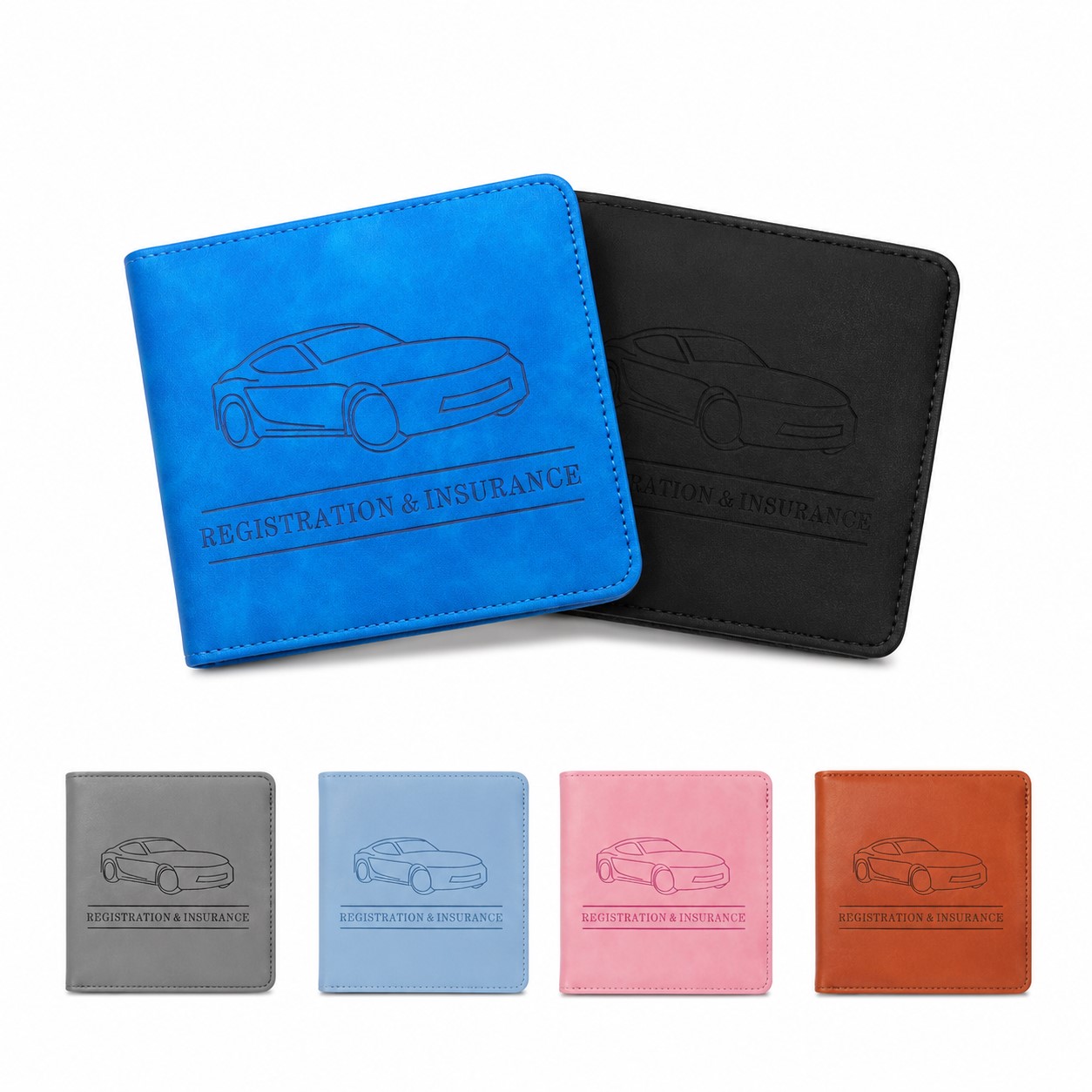 PU Car Registration Holder With Card Pockets