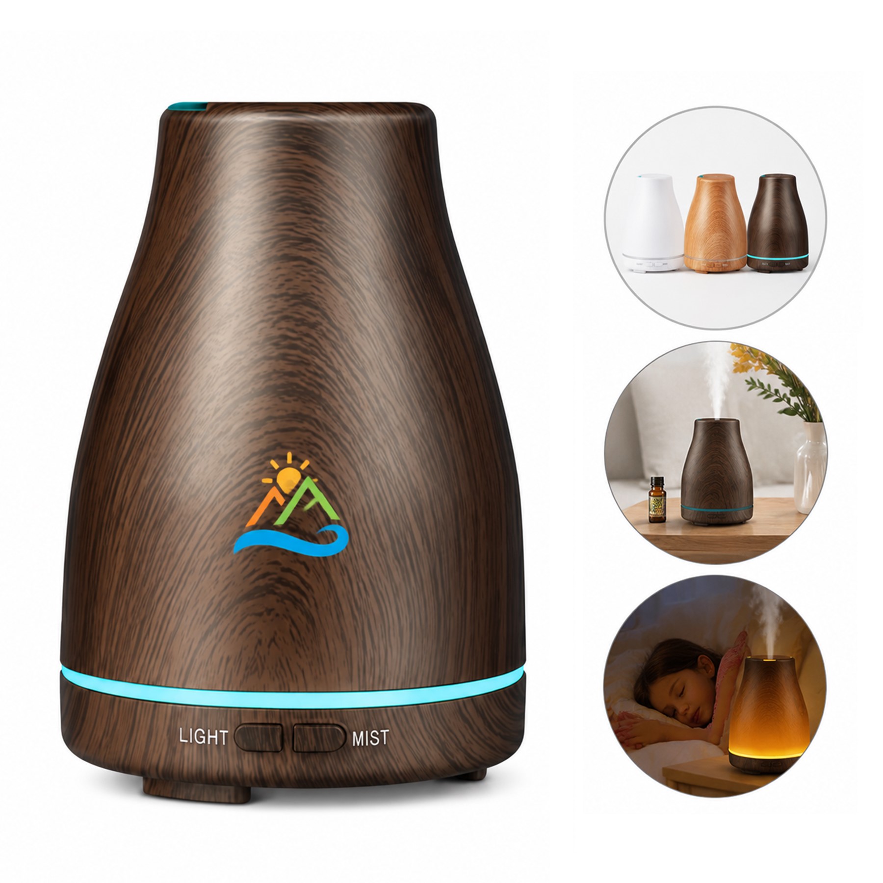 Wood Grain Aromatherapy Diffuser Lamp