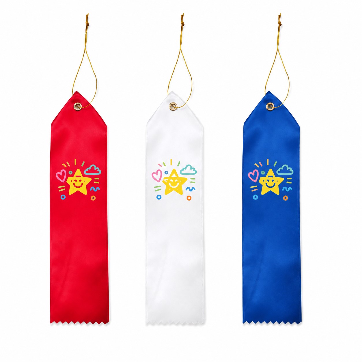 Glossy Satin Hanging Award Ribbon