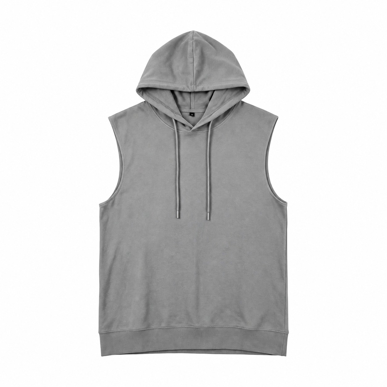 Sleeveless Cotton Gym Hoodie — Gray