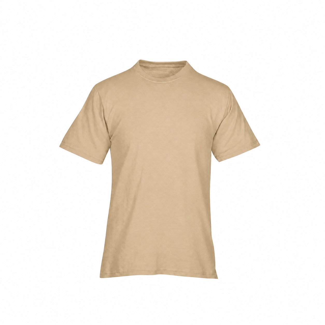 Classic Cotton Screen T Shirt — Tan Beige