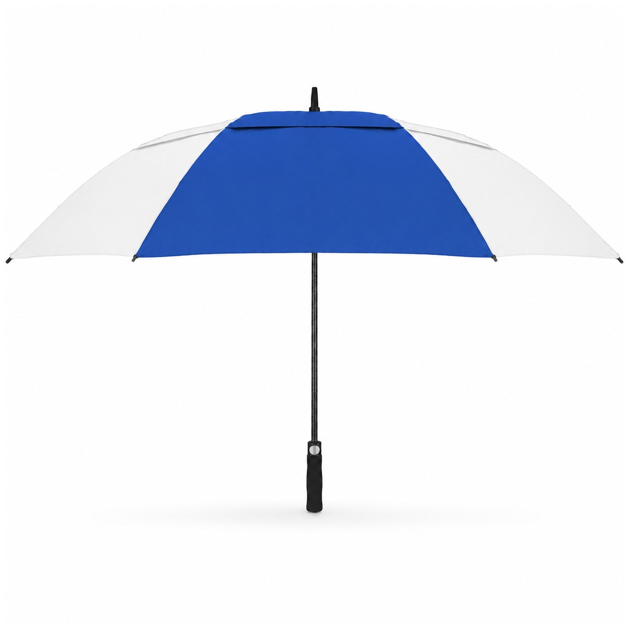 Sixty Inch Double Canopy Golf Umbrella — Blue/White