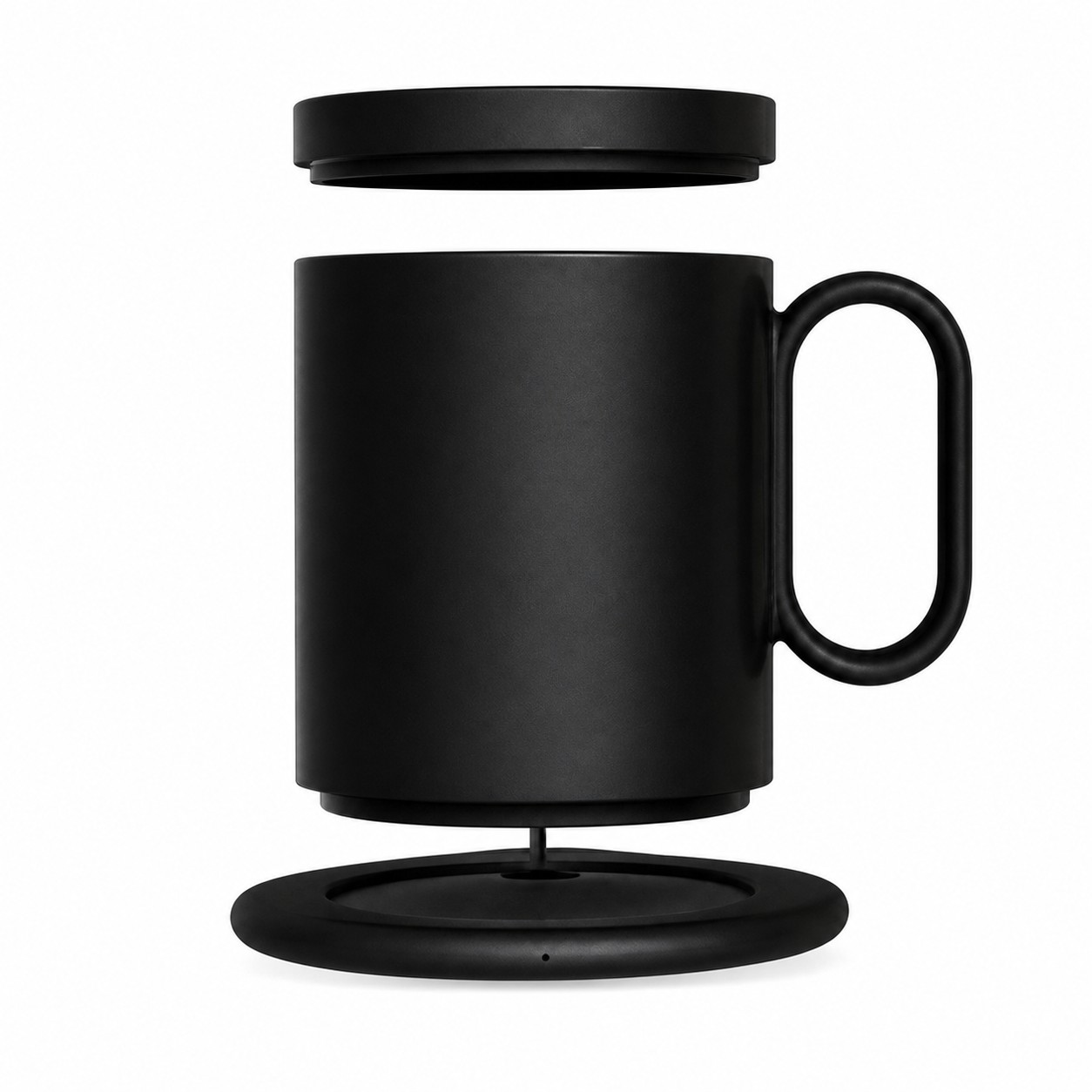 Desktop Warming Mug Charger Set — Black