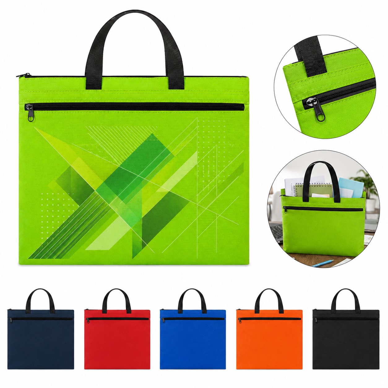 B4 Oxford Zipper File Tote