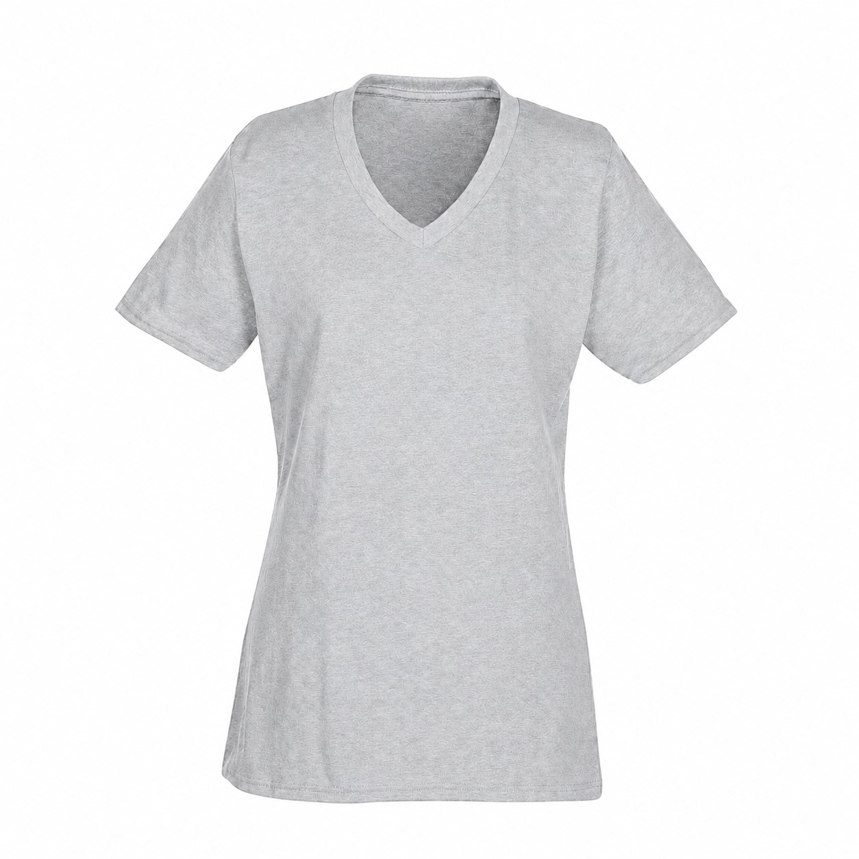 Ladies' Cotton V-Neck T-Shirt — Silver