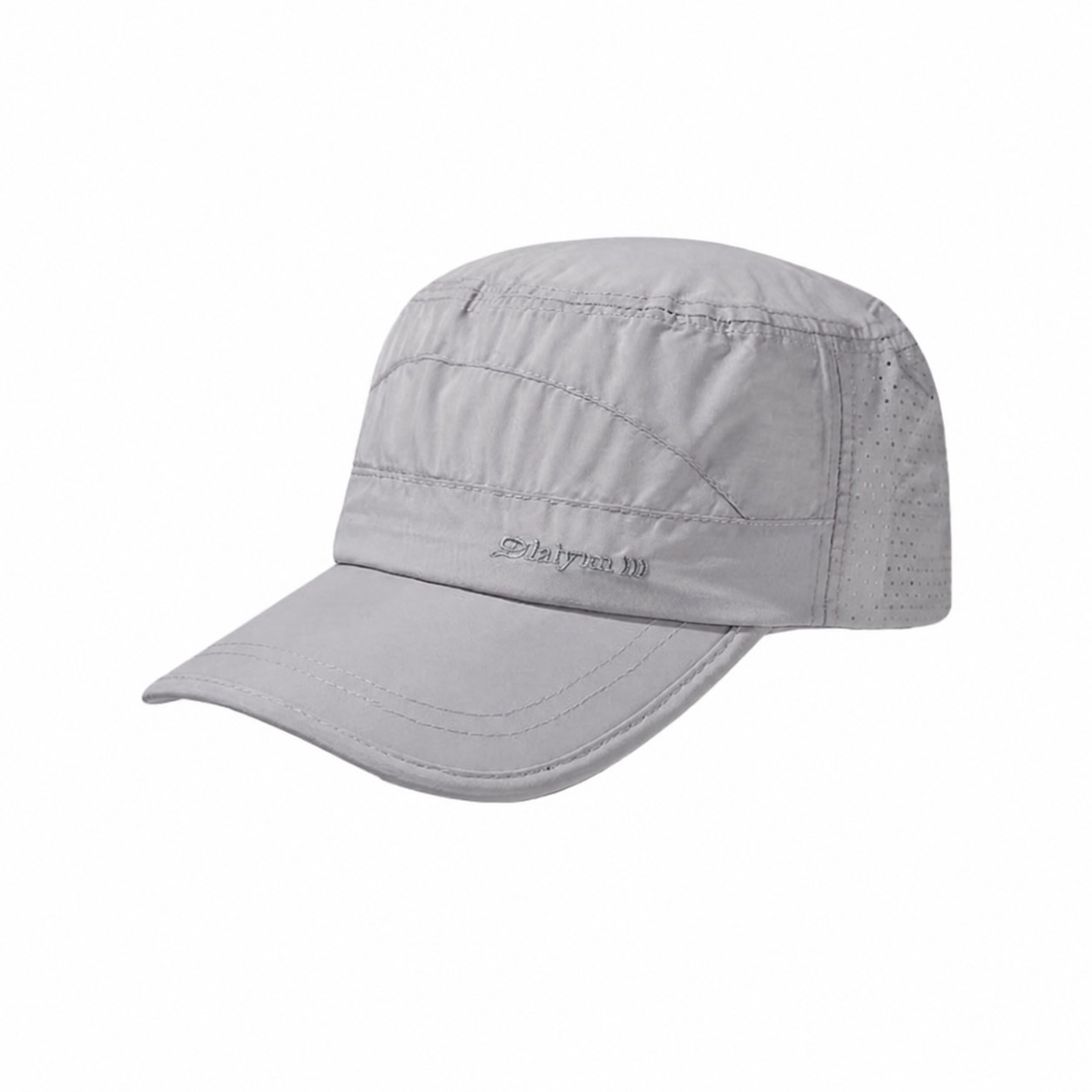 Polyester Perforated Duckbill Cap — Light Gray