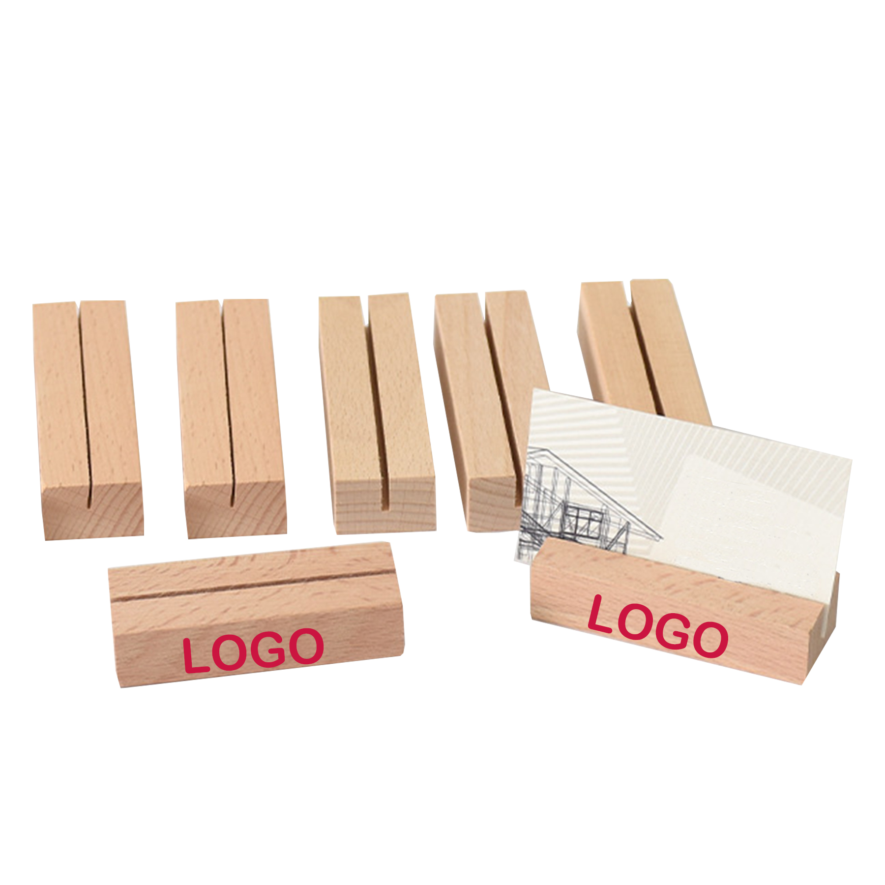 Wooden Desktop Card Holder