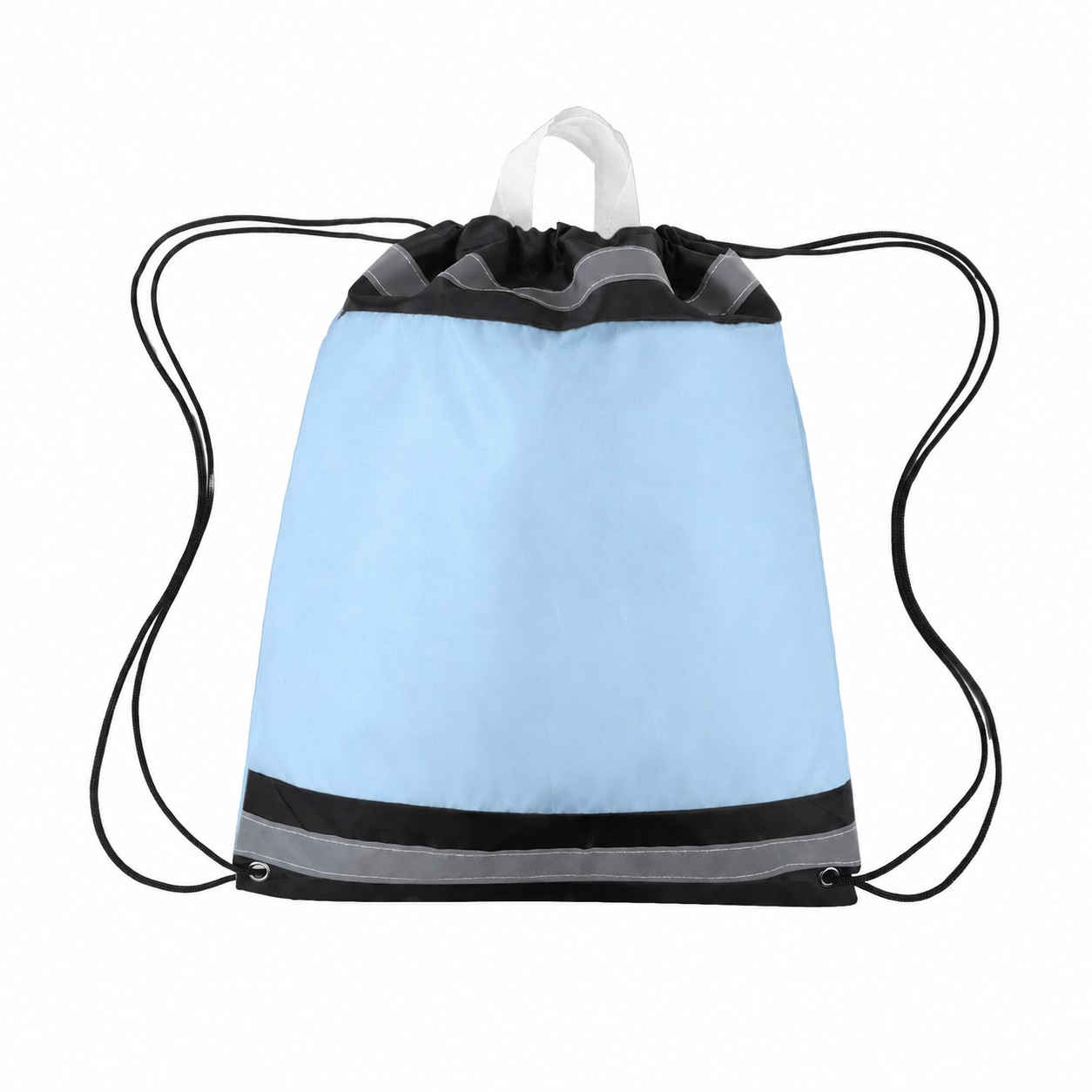 210D Polyester Drawstring Bag — Light Blue