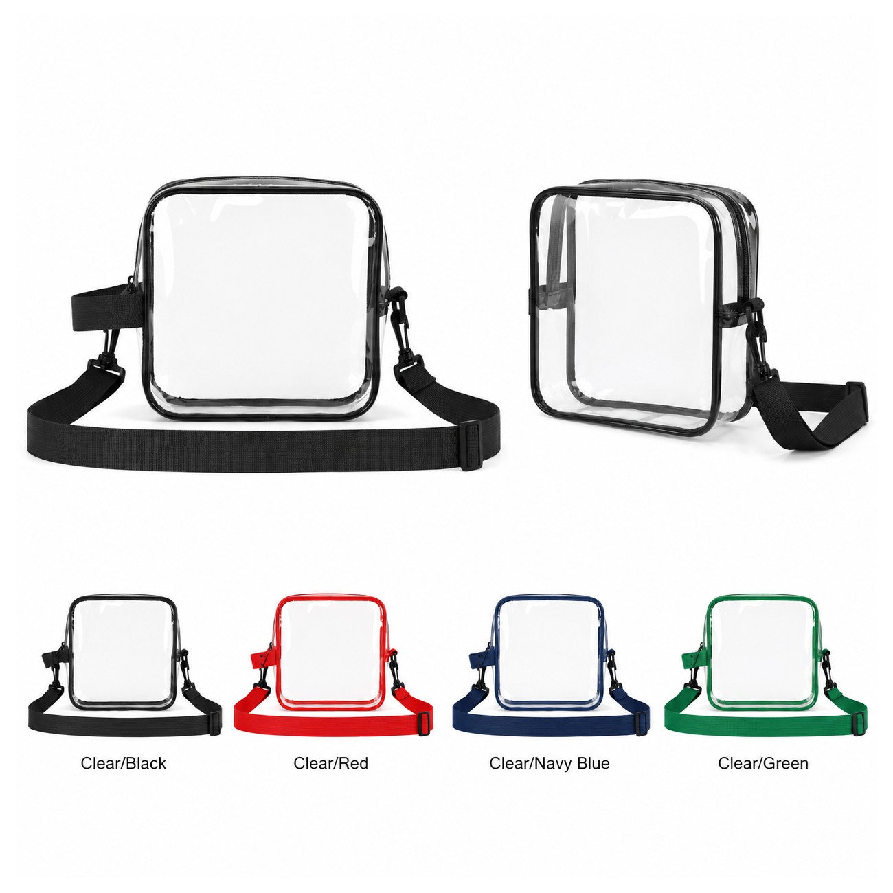 8.5-Inch PVC Crossbody Sling Bag