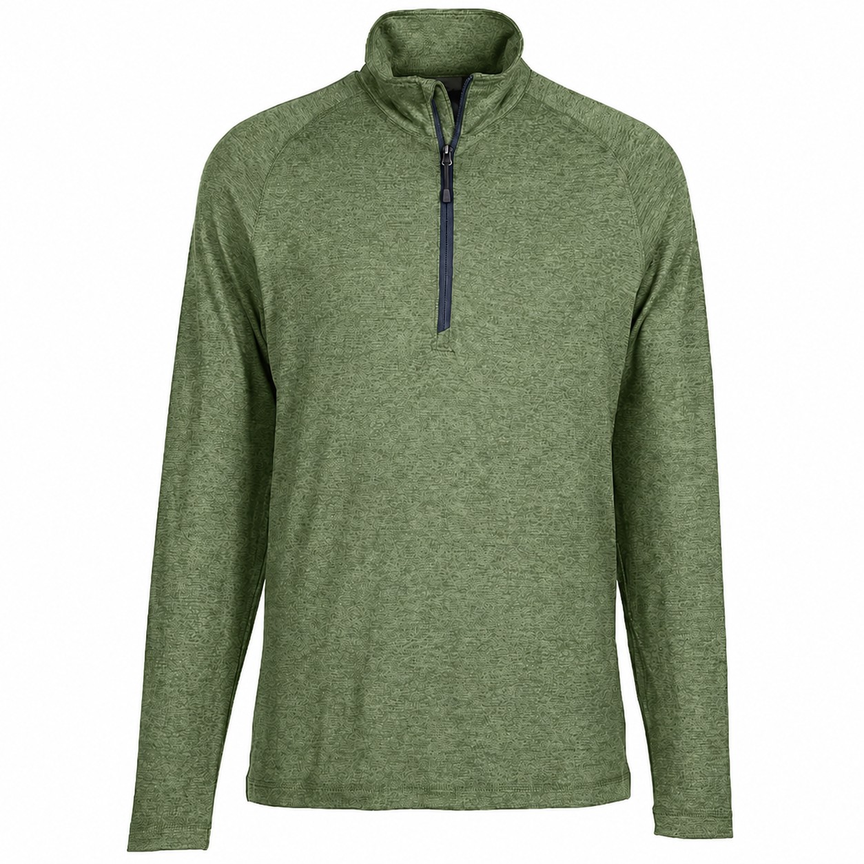 Cotton Pocket Quarter Zip Shirt — Green