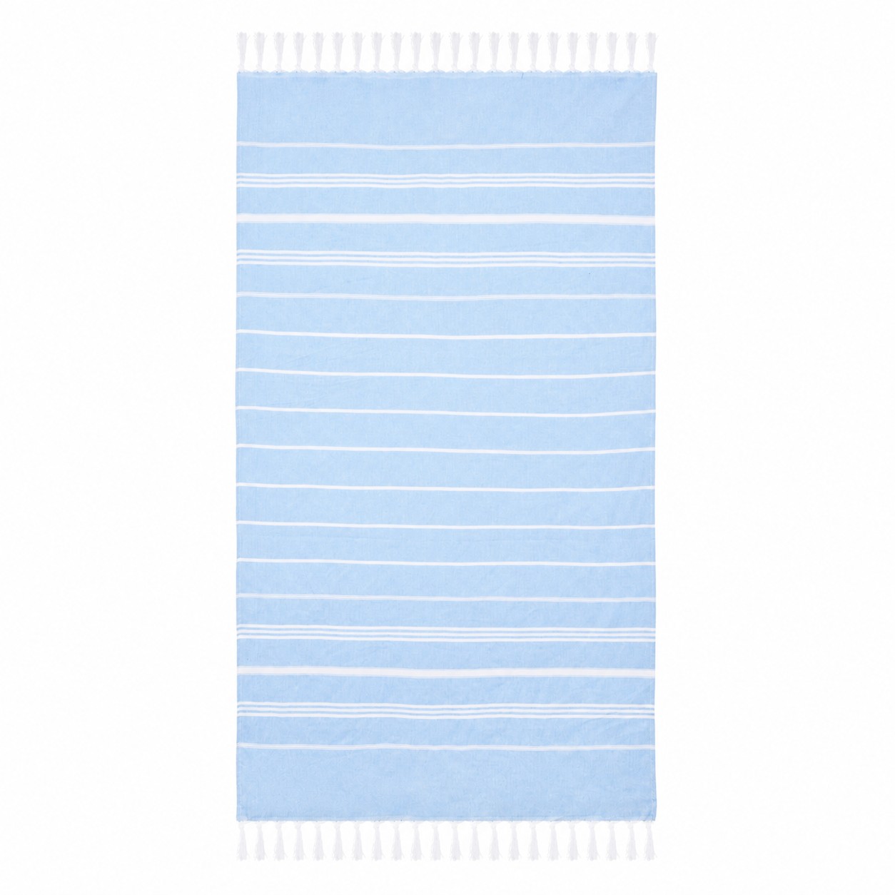 Cotton Turkish Beach Towel — Light Blue