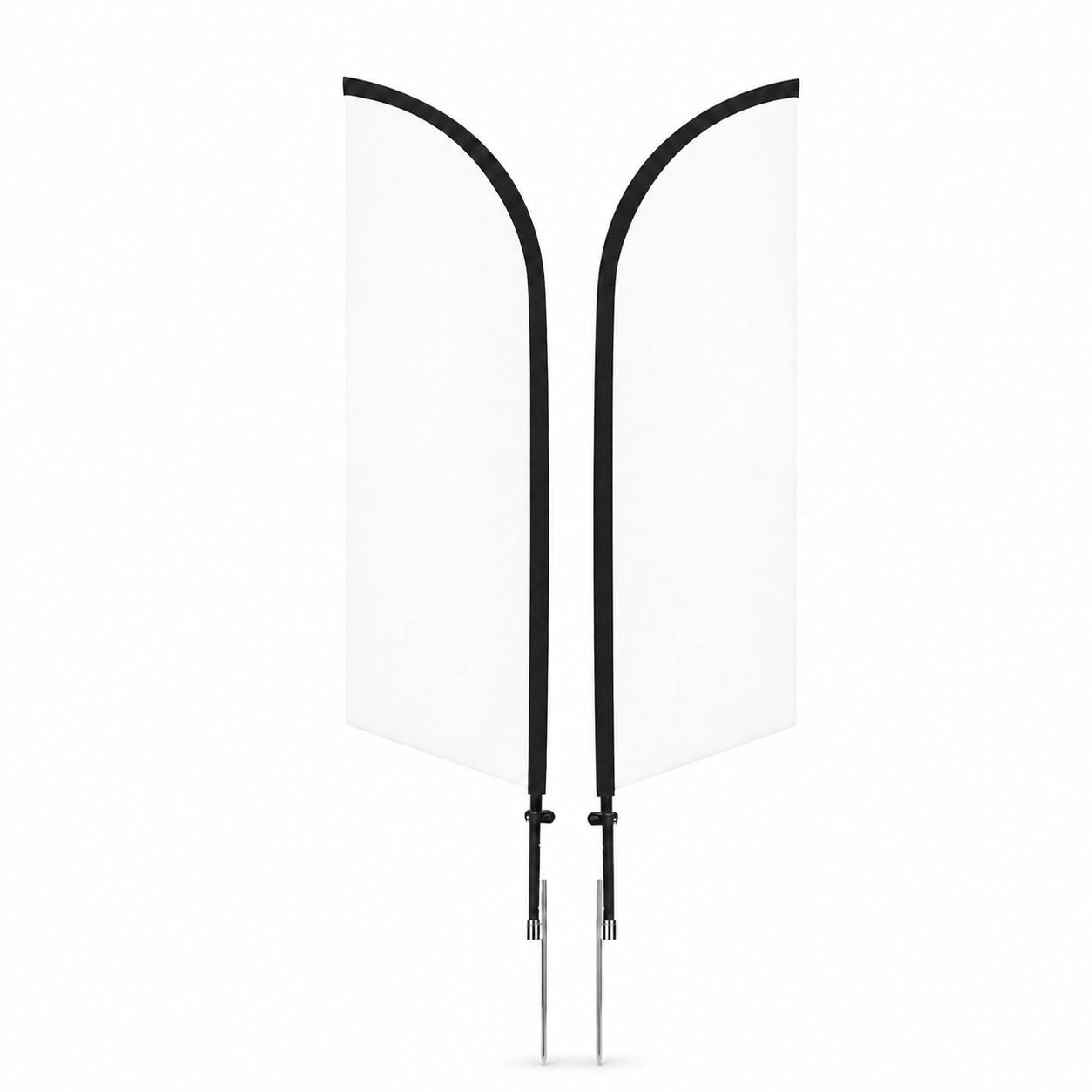 11' Spike Feather Flag Kit — White