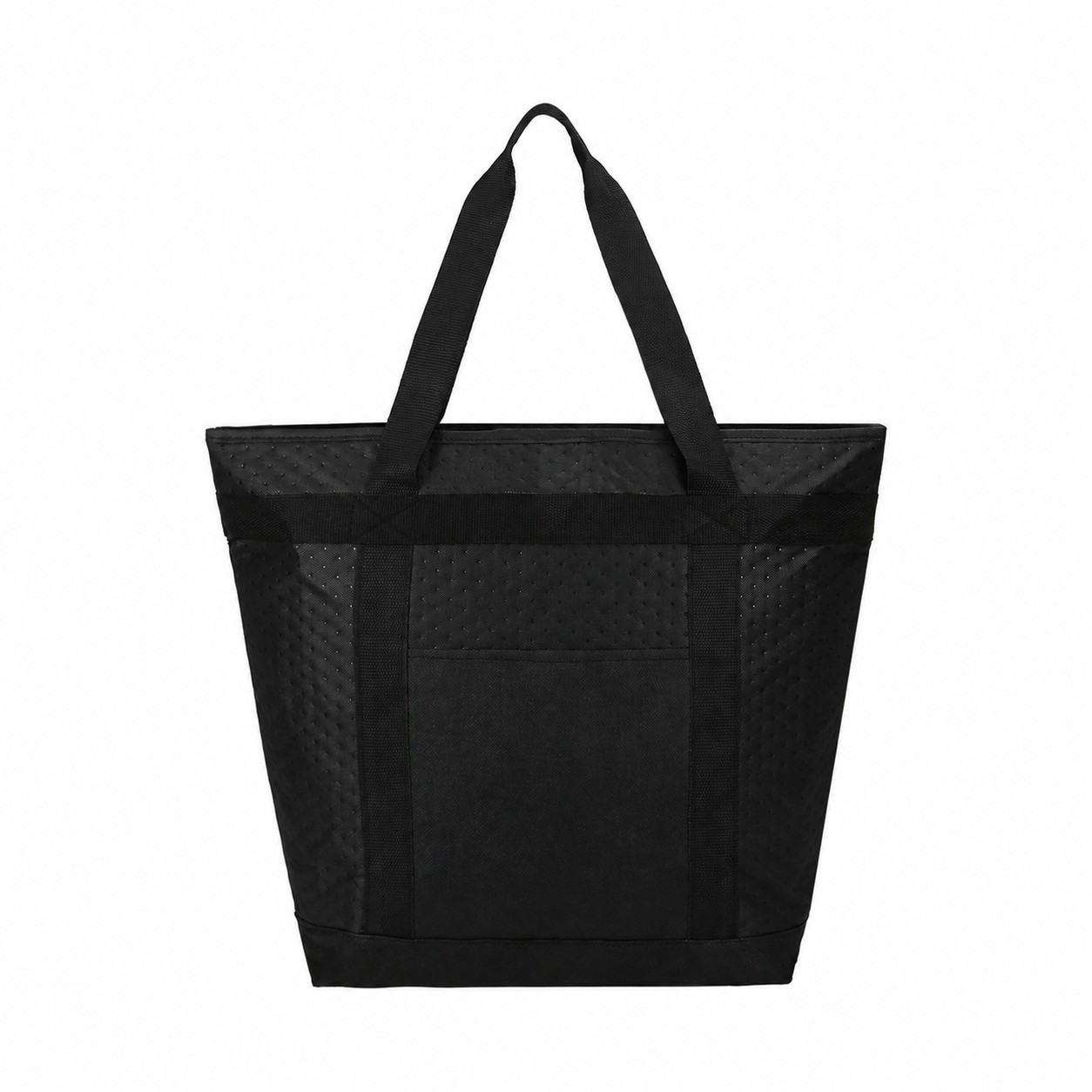 Plastic Bottom Insert Non-Woven Carry Bag — Black