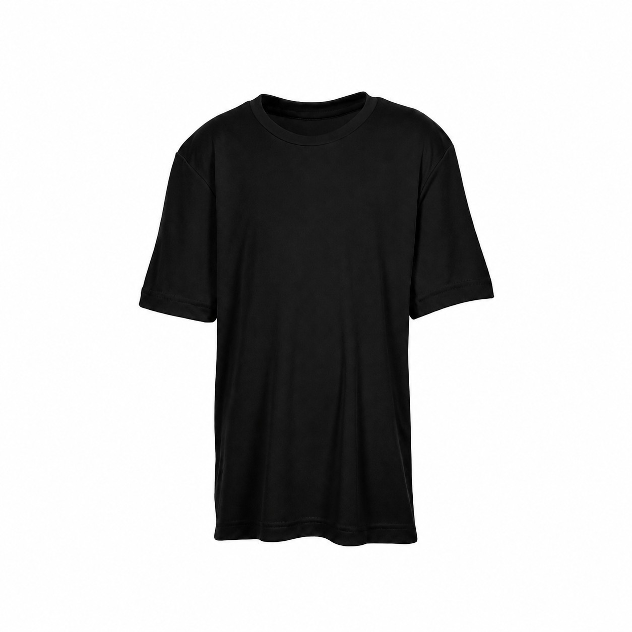 Youth Polyester Performance T Shirt — Black