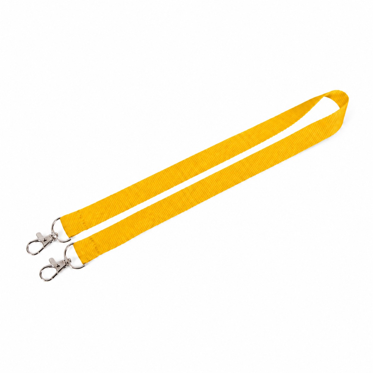 Polyester Dual Clip Lanyard — Gold