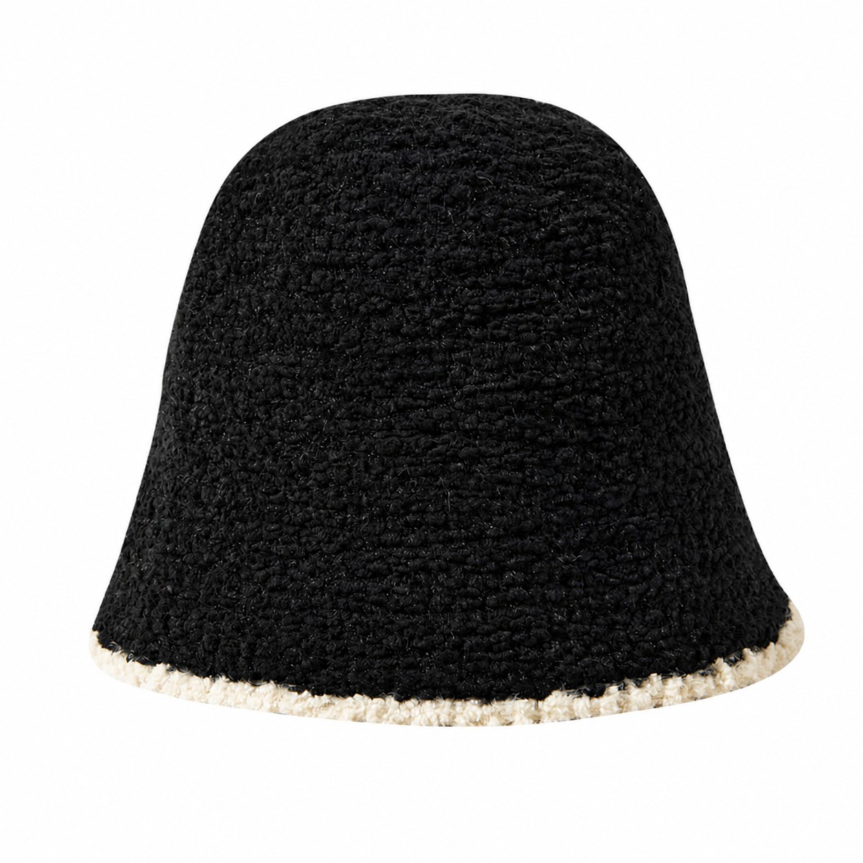 Polyester Plush Fisherman Bucket Hat — Black