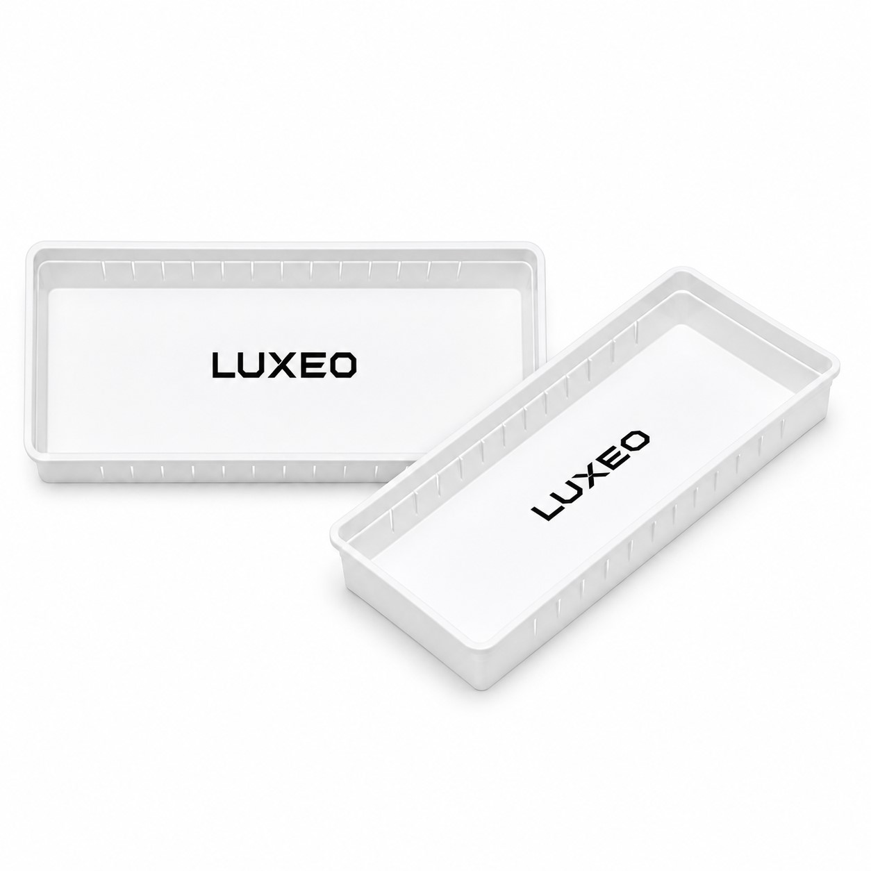 Narrow White Plastic Drawer Organizer