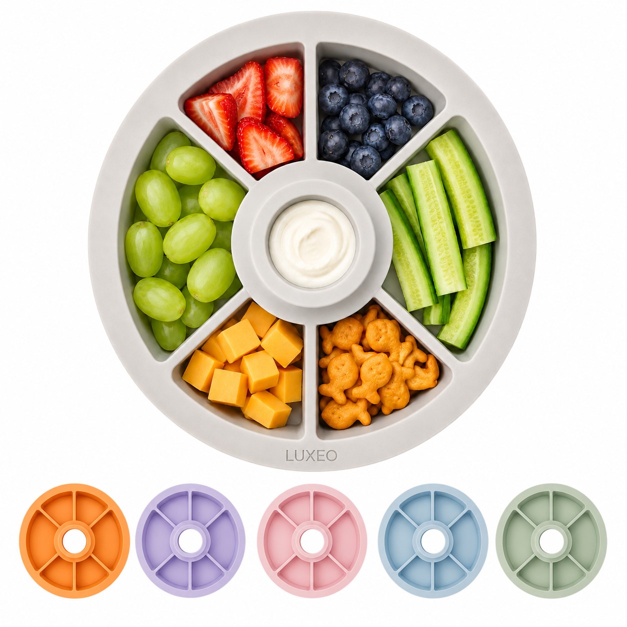 Silicone Six Compartment Serving Platter