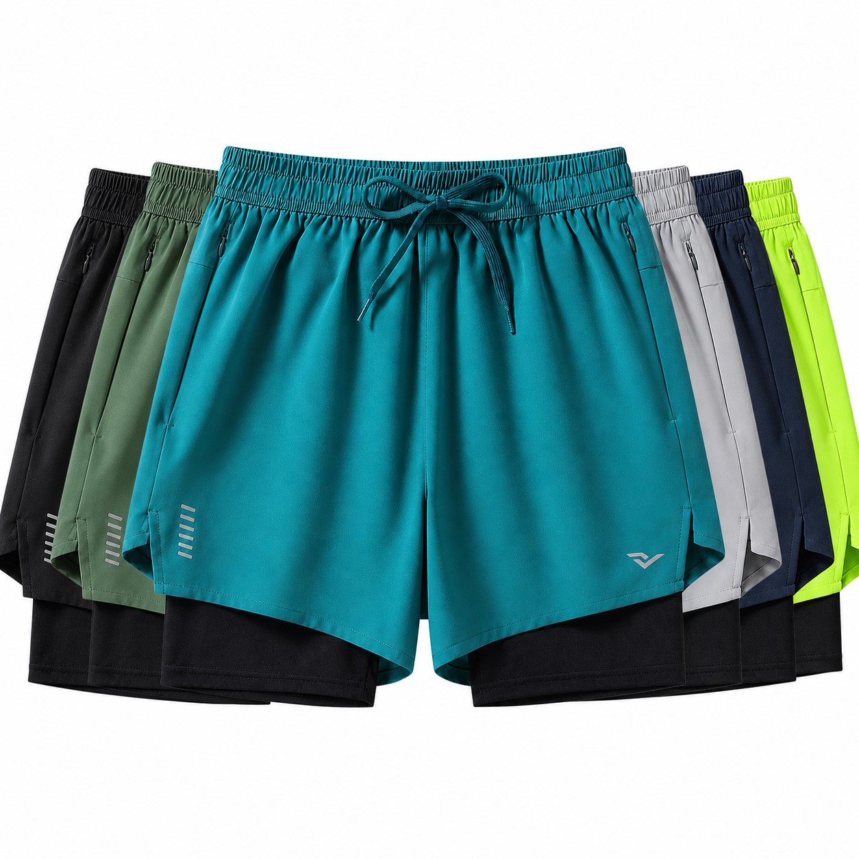 Layered Drawstring Training Shorts