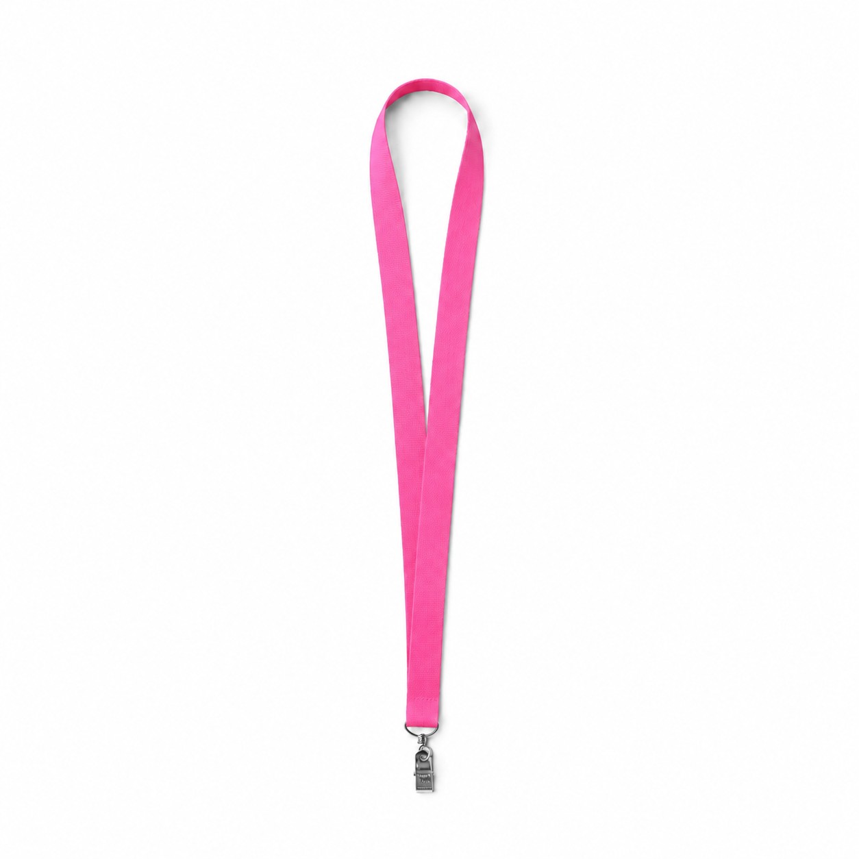 Polyester Bulldog Clip Badge Lanyard — Pink
