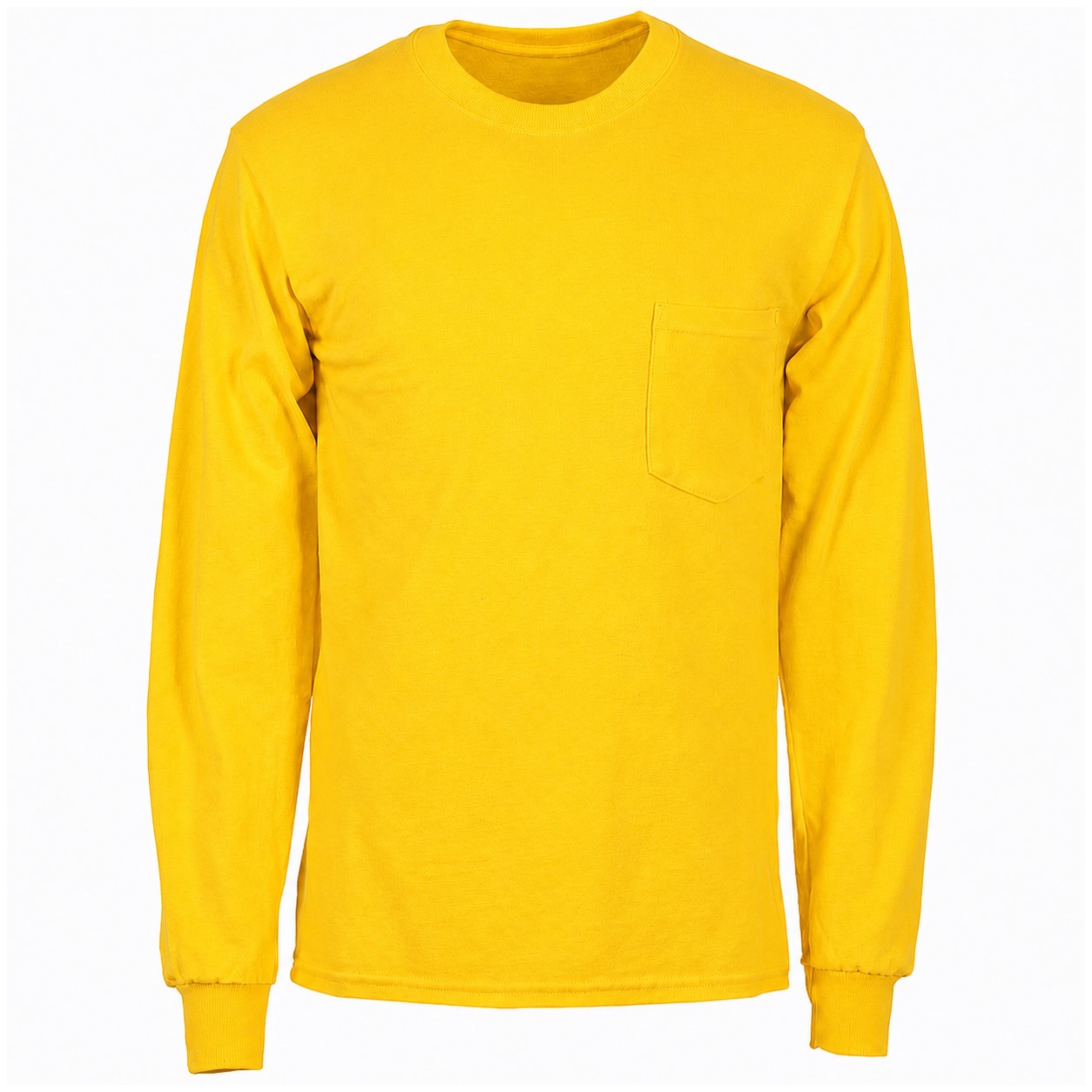 Cotton Pocket Long Sleeve Tee — Yellow