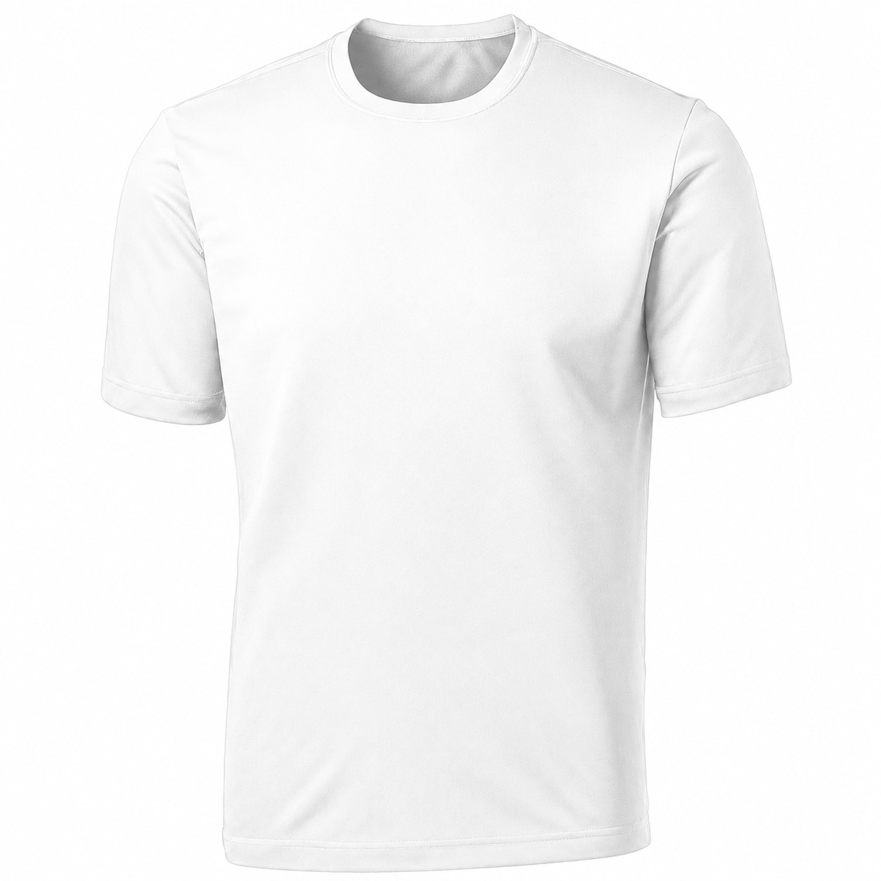 Men's Polyester Athletic Crewneck T-Shirt — White