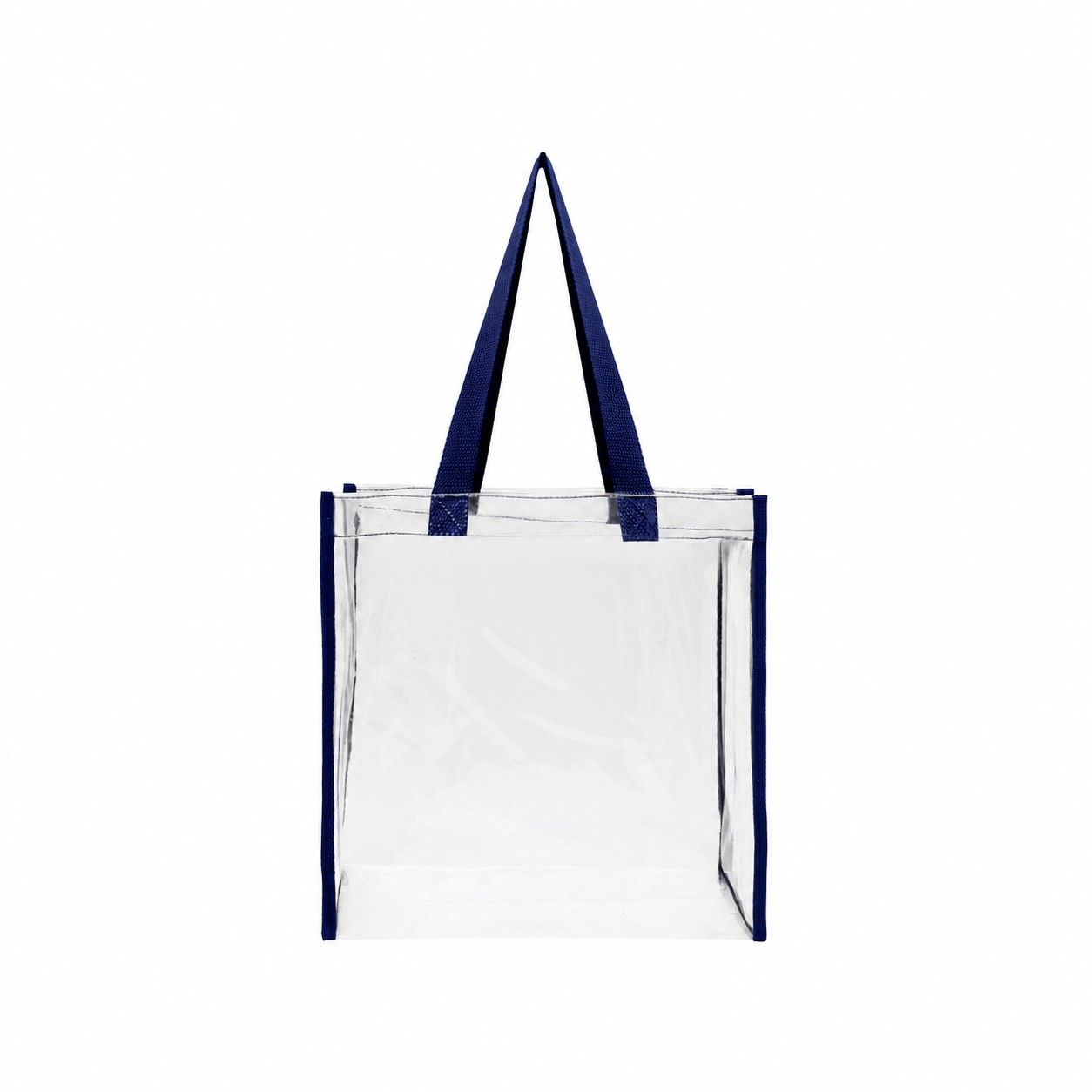 PVC Carry Handles Tote Bag — Navy Blue