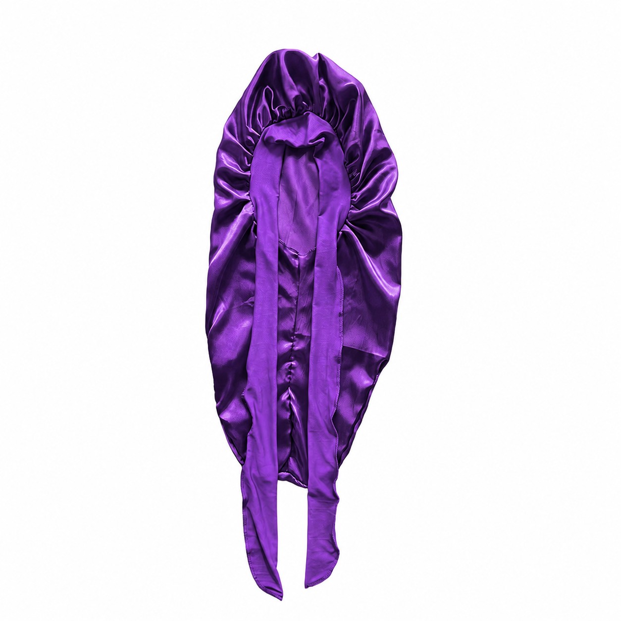 Satin Long Tail Sleep Bonnet — Purple