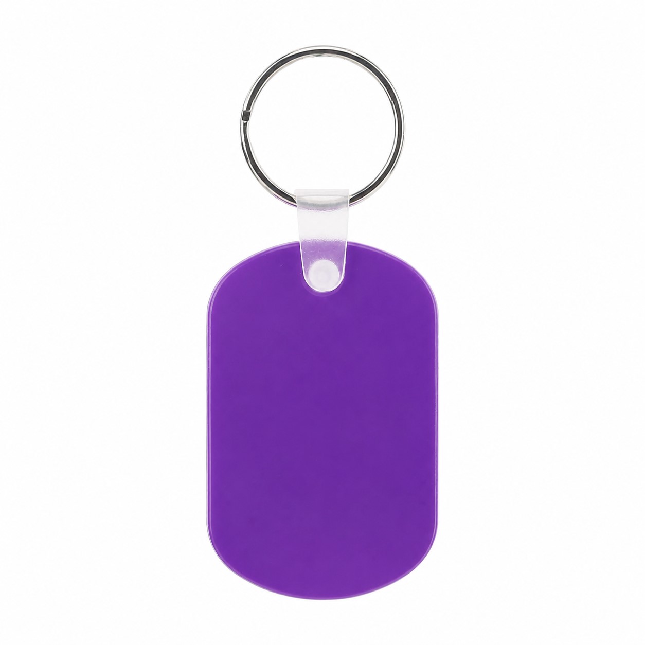 PVC Oval Key Tag Ring — Purple