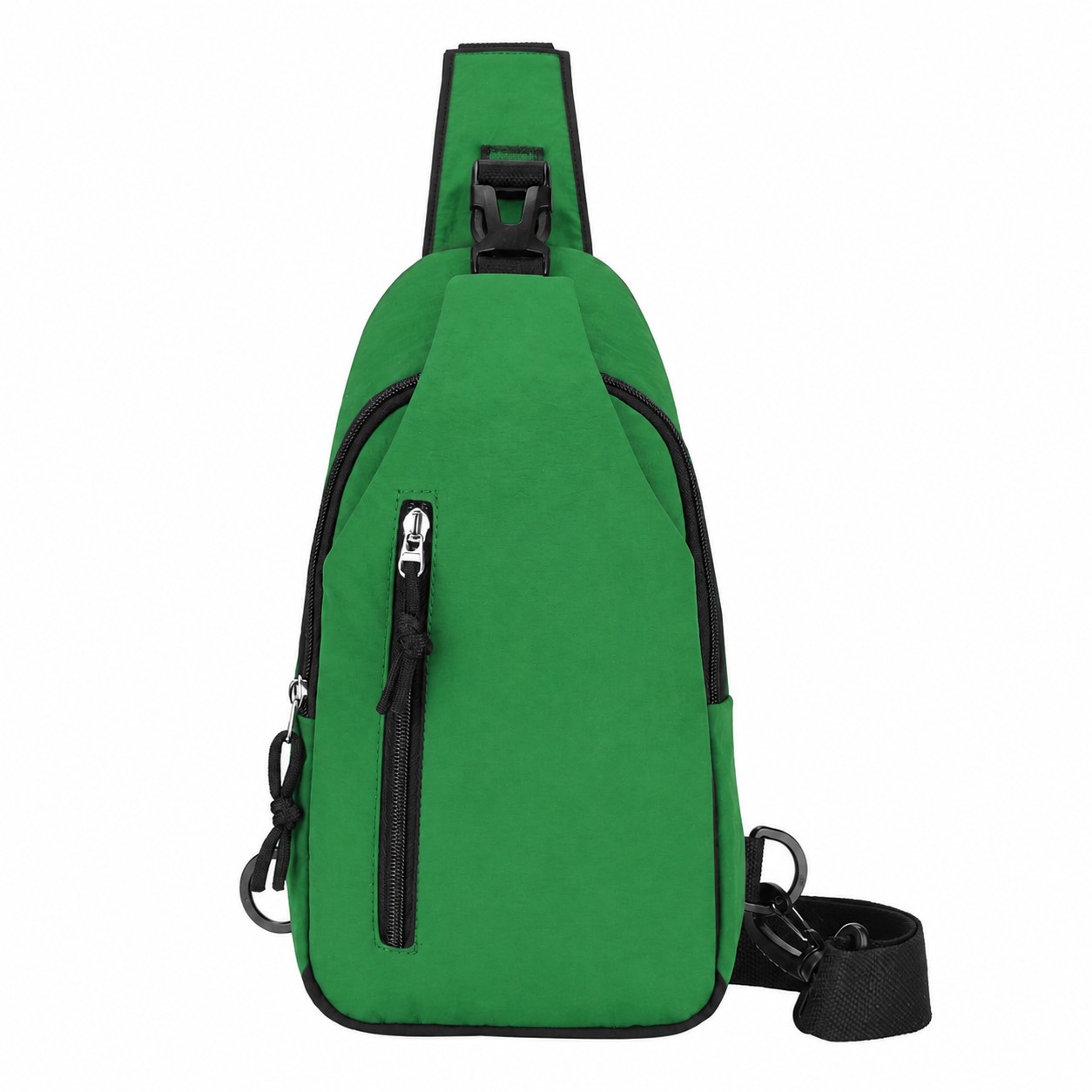 Zippered Storage Crossbody Sling Bag — Green