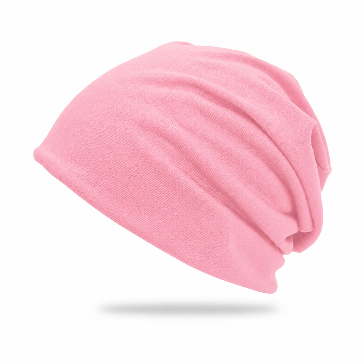Polyester Slouchy Beanie Hat — Lotus Pink