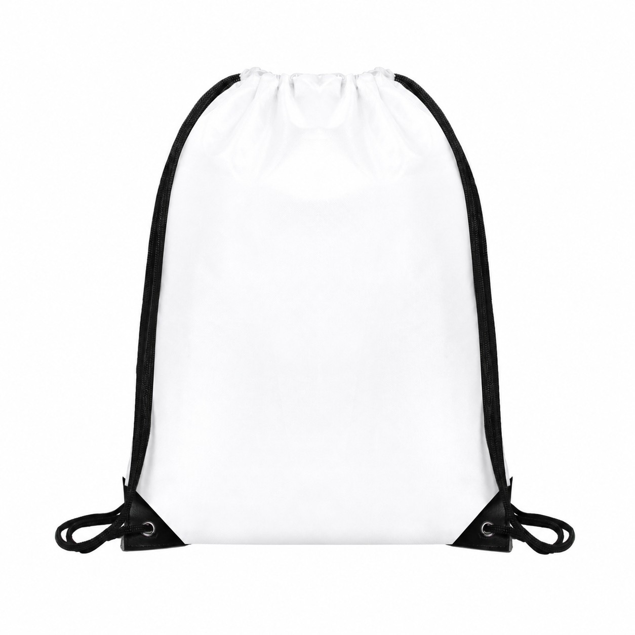 Metal Grommets Drawcord Closure Drawstring Bag — White